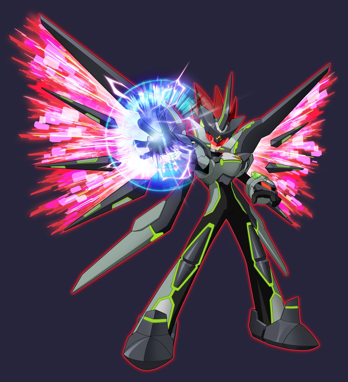 black_ace, bodysuit, capcom, horns, male, rockman, ryuusei_no_rockman, ryuusei_no_rockman_3, wings