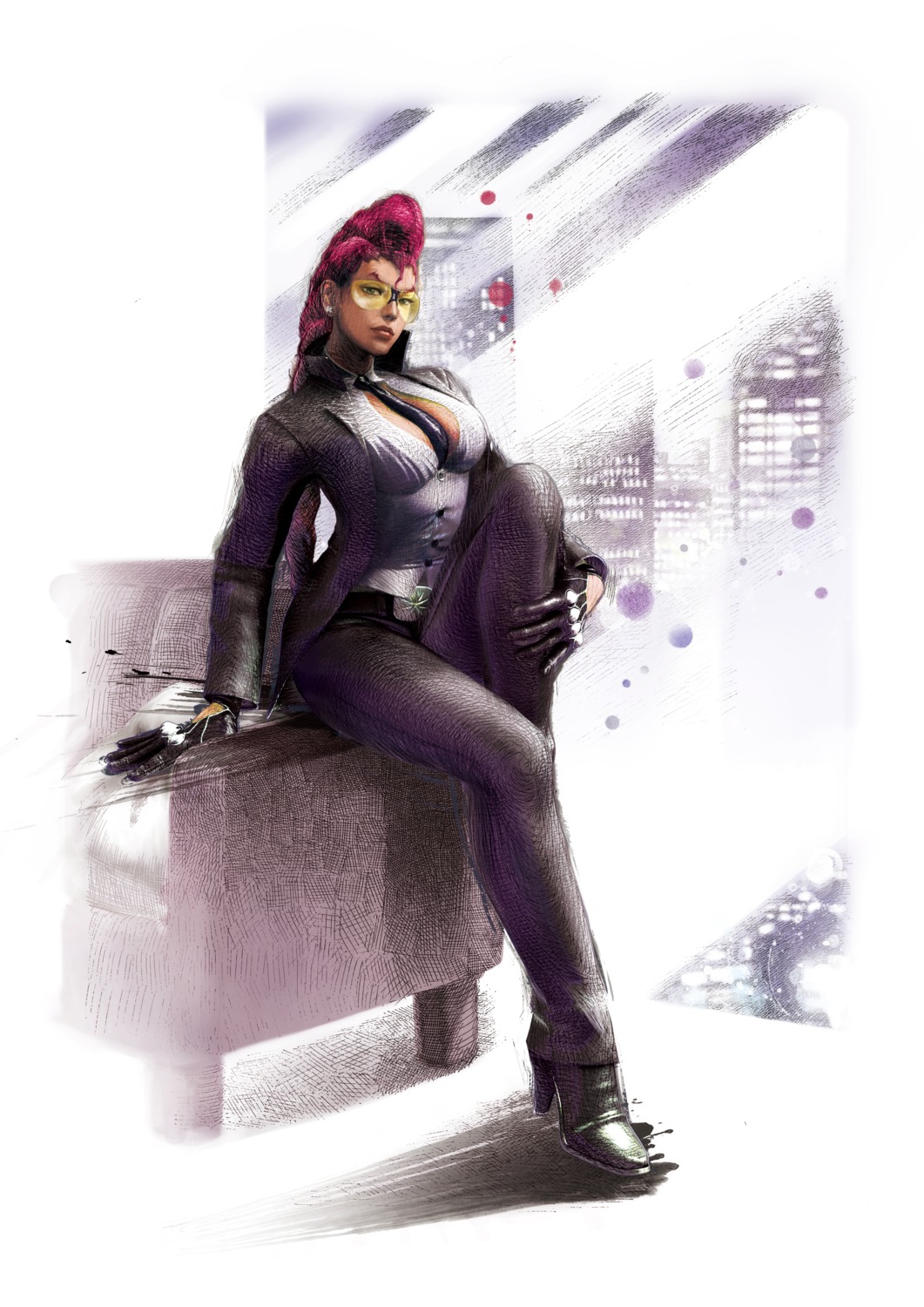 business_suit, cleavage, crimson_viper, ikeno_daigo, megane, street_fighter, street_fighter_iv