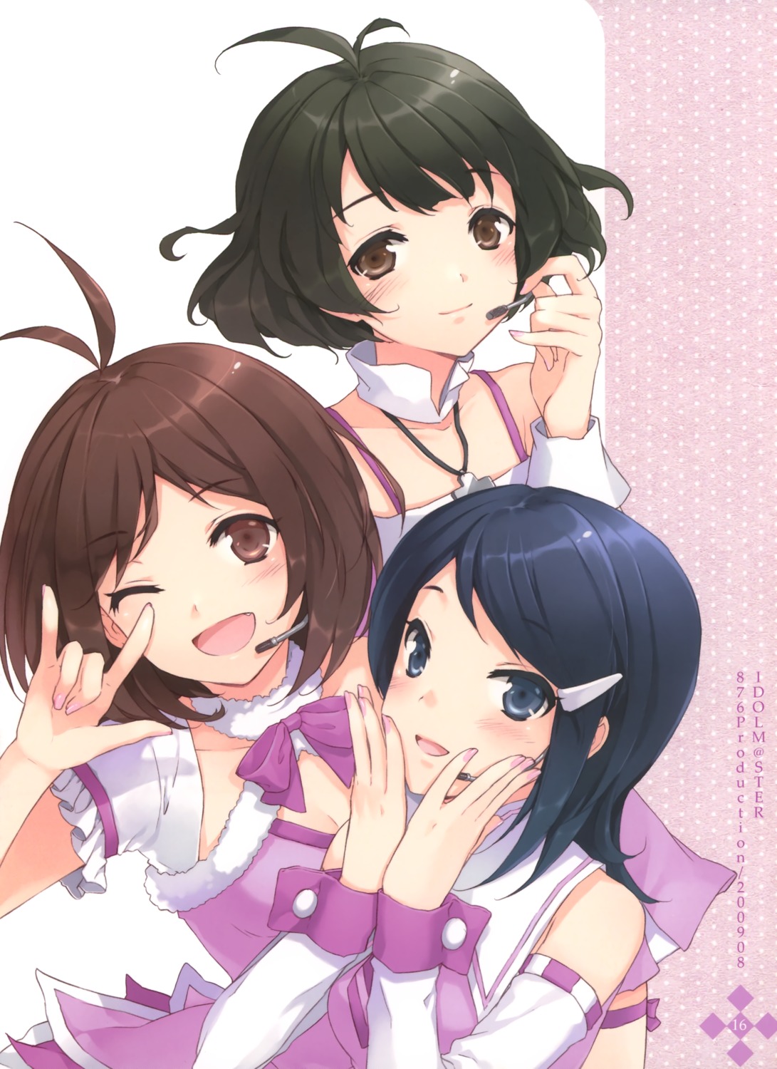 akizuki_ryou_(idolm@ster), cuteg, hidaka_ai, mizutani_eri, strawberry_pink, the_idolm@ster, the_idolm@ster_dearly_stars