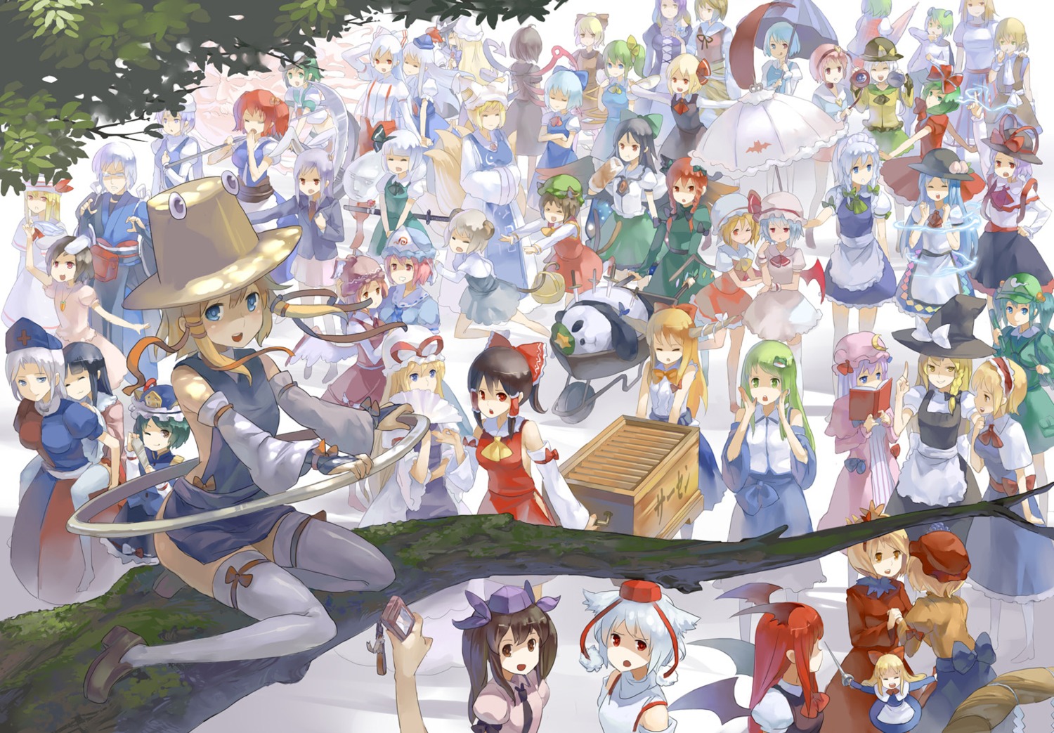 77gl, aki_minoriko, aki_shizuha, alice_margatroid, cirno, daiyousei, flandre_scarlet, fujiwara_no_mokou