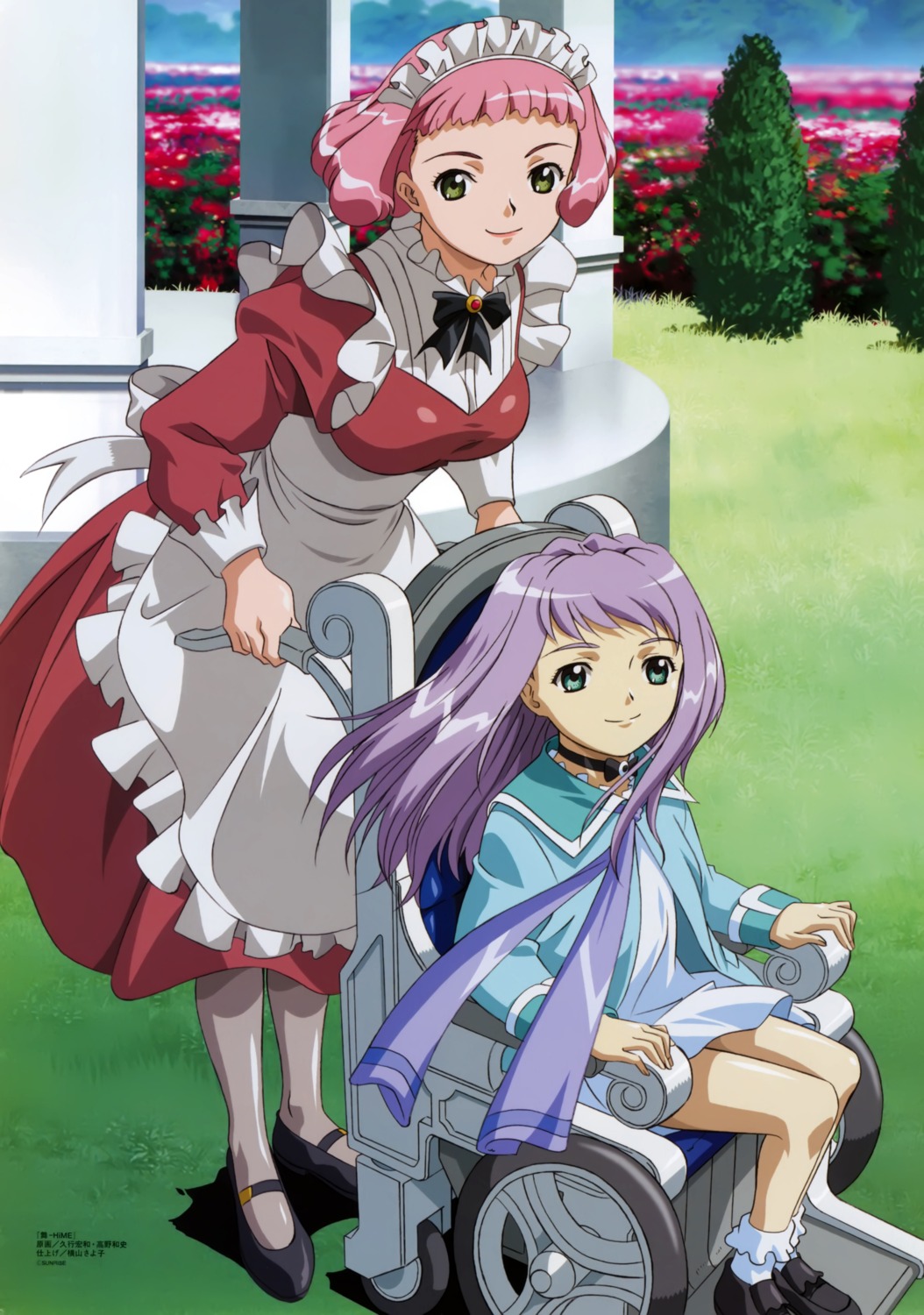 himeno_fumi, hisayuki_hirokazu, kazahana_mashiro, mai_hime, maid, scanning_resolution
