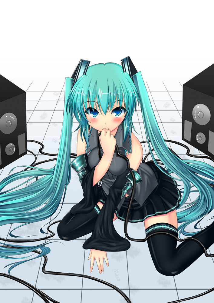 hatsune_miku, inu3, thighhighs, vocaloid
