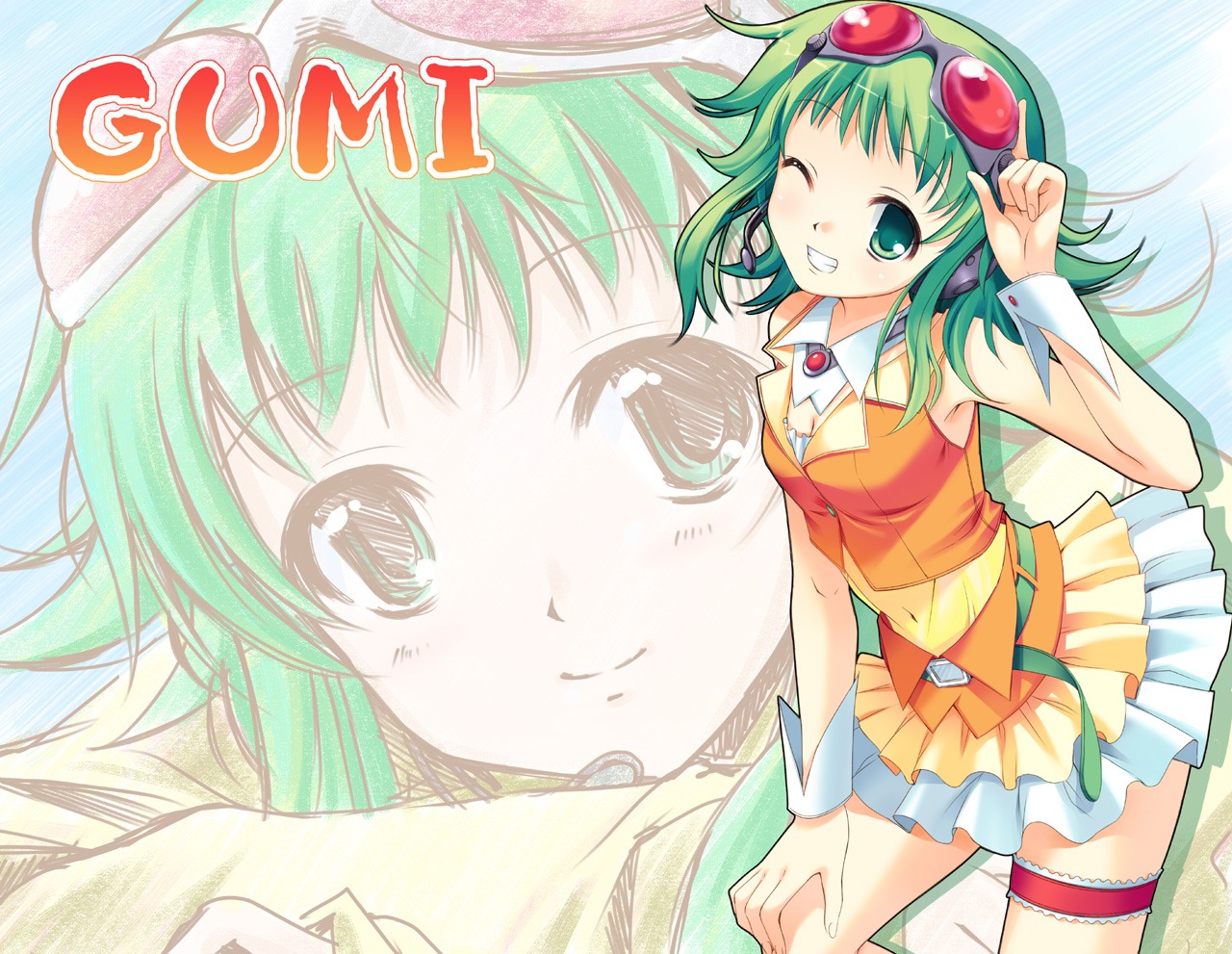 ayakaze_ryuushou, garter, gumi, vocaloid