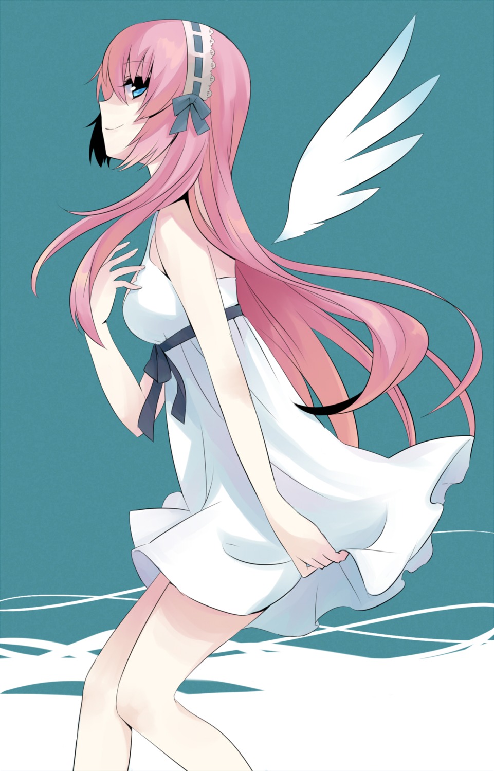 dress, megurine_luka, mizuki_(koko_lost), summer_dress, vocaloid, wings