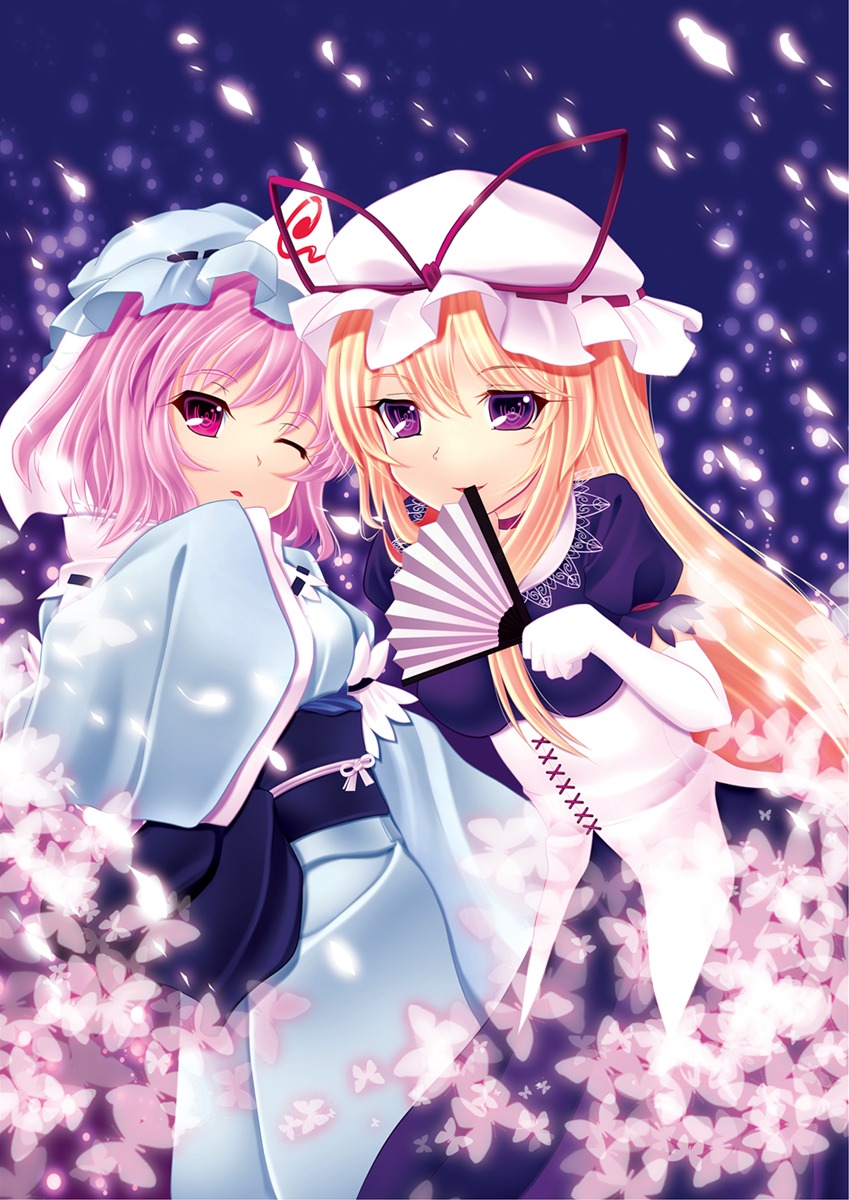kiyomin, saigyouji_yuyuko, touhou, yakumo_yukari
