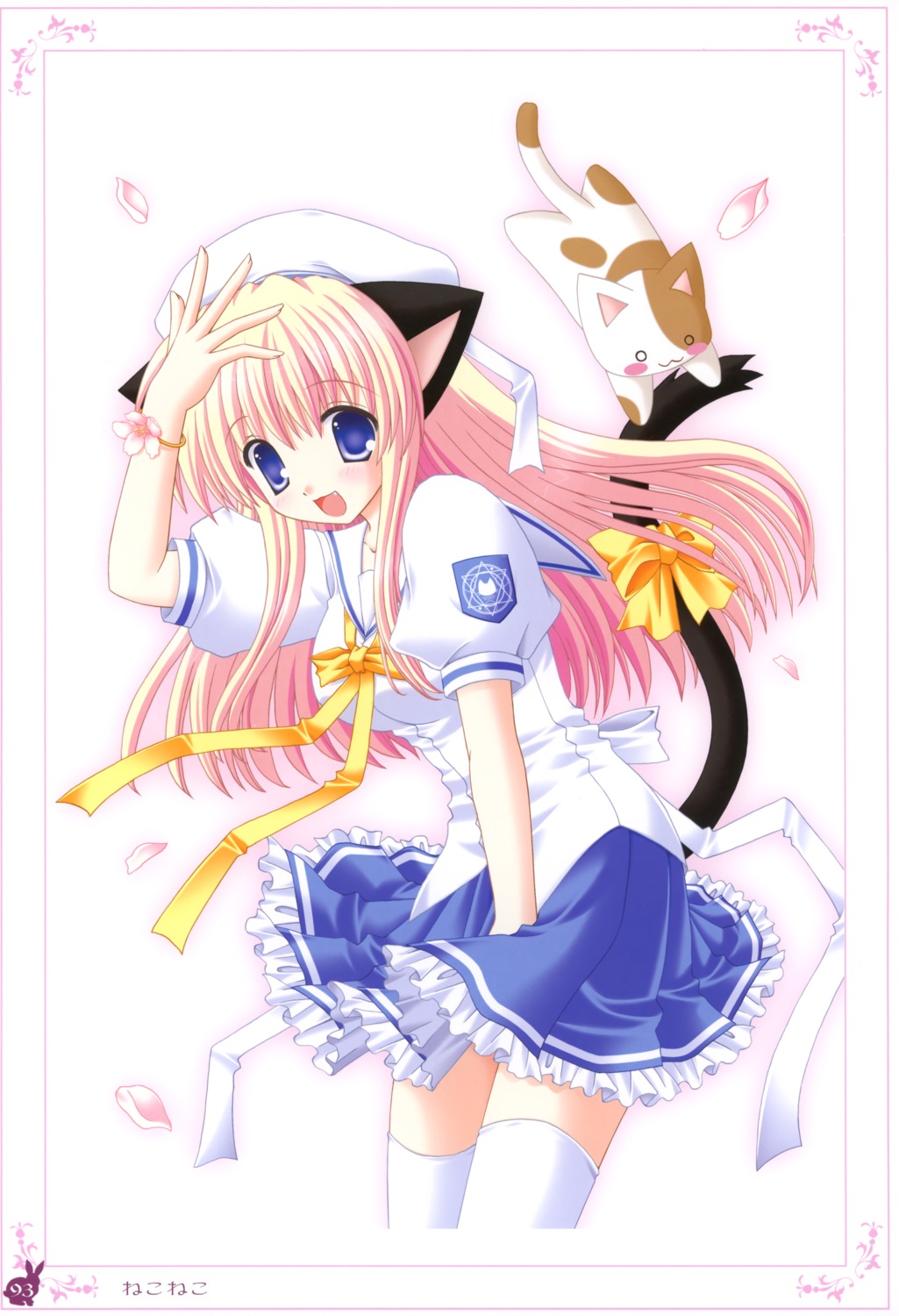 animal_ears, nekomimi, nekoneko, seifuku, tail, thighhighs