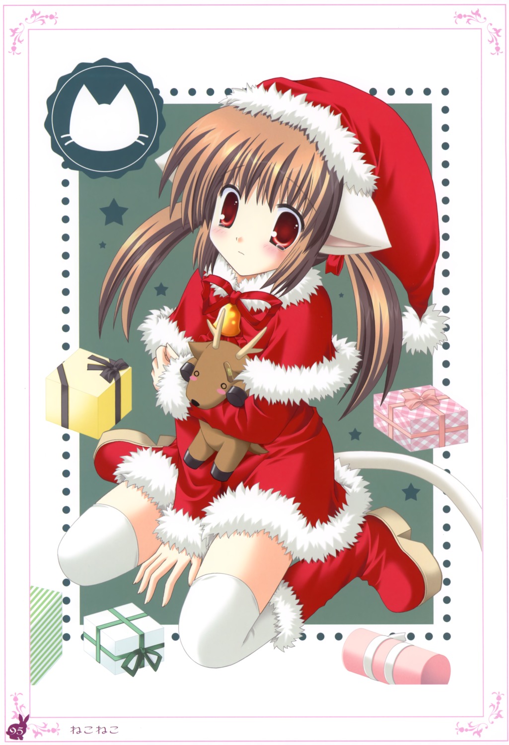 animal_ears, christmas, nekomimi, nekoneko, tail, thighhighs