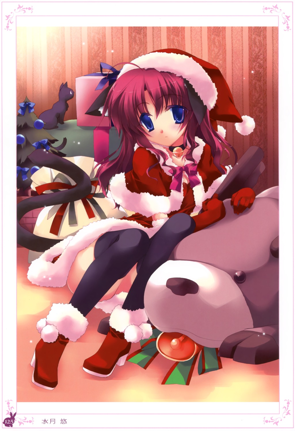 animal_ears, christmas, minazuki_haruka, neko, nekomimi, tail, thighhighs