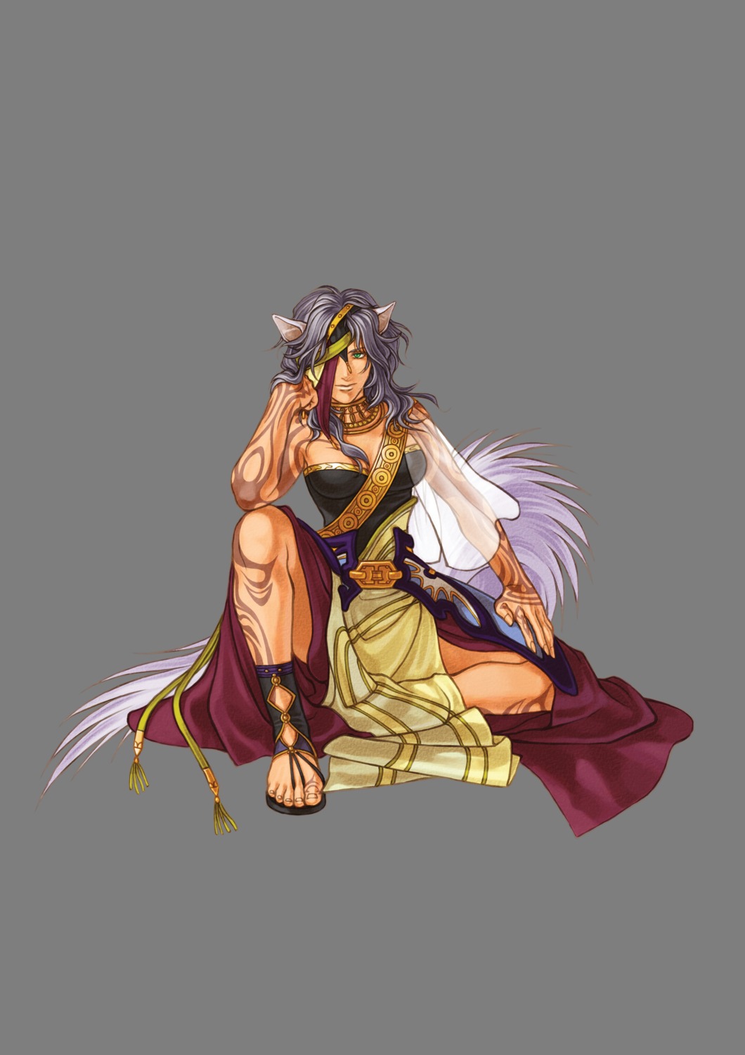 animal_ears, cleavage, fire_emblem, fire_emblem:_akatsuki_no_megami, kita_senri, nailah, nike, nintendo