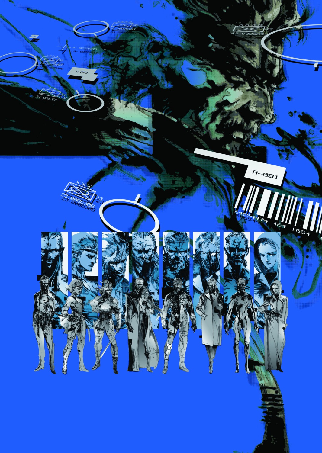 big_boss_(metal_gear), hal_emmerich, konami, liquid_ocelot, male, meryl_silverburgh, metal_gear, metal_gear_solid, metal_gear_solid_4, naomi_hunter, otacon, raiden, shinkawa_yoji, sketch, solid_snake, vamp