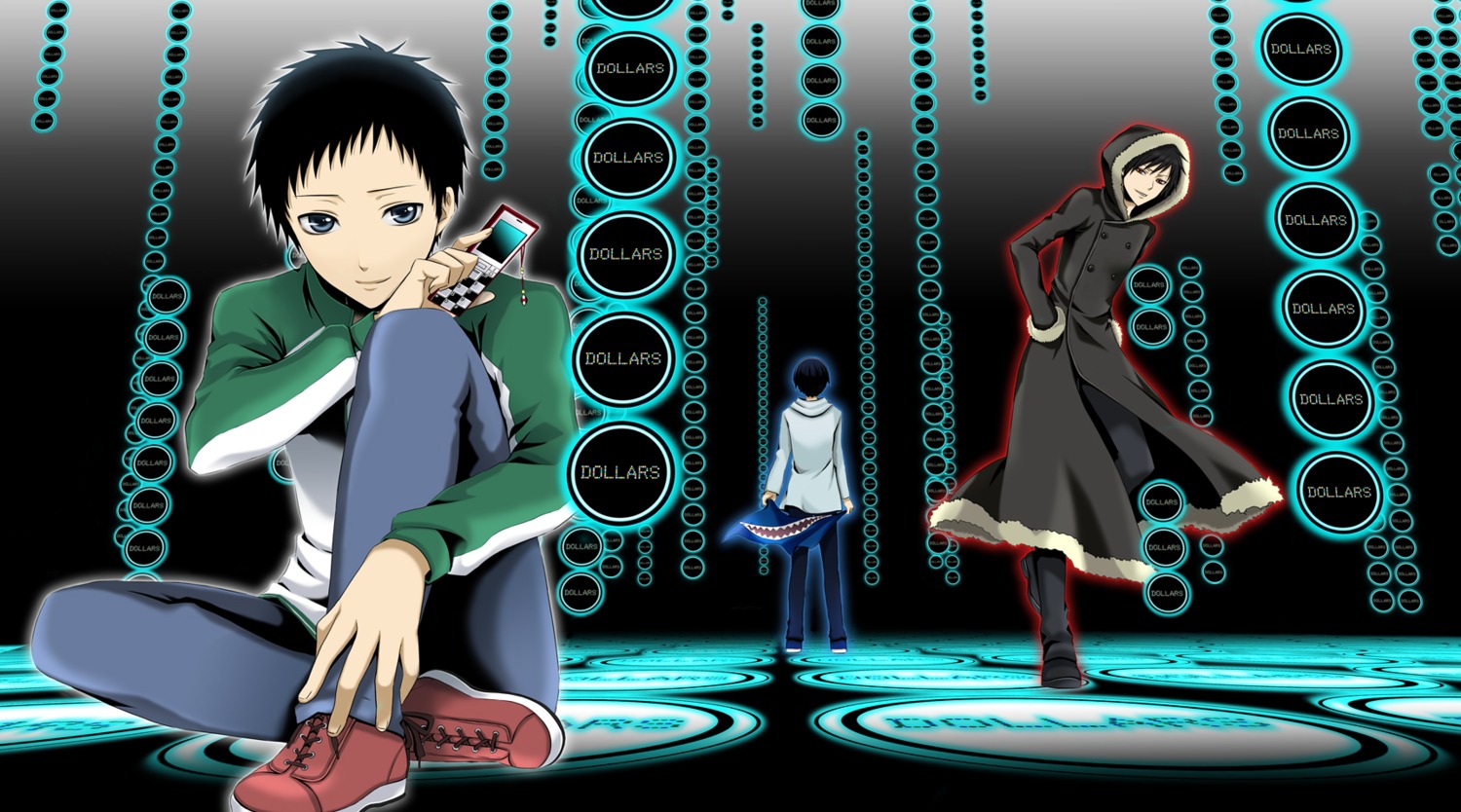 durarara!!, kuronuma_aoba, orihara_izaya, ryuugamine_mikado, wool