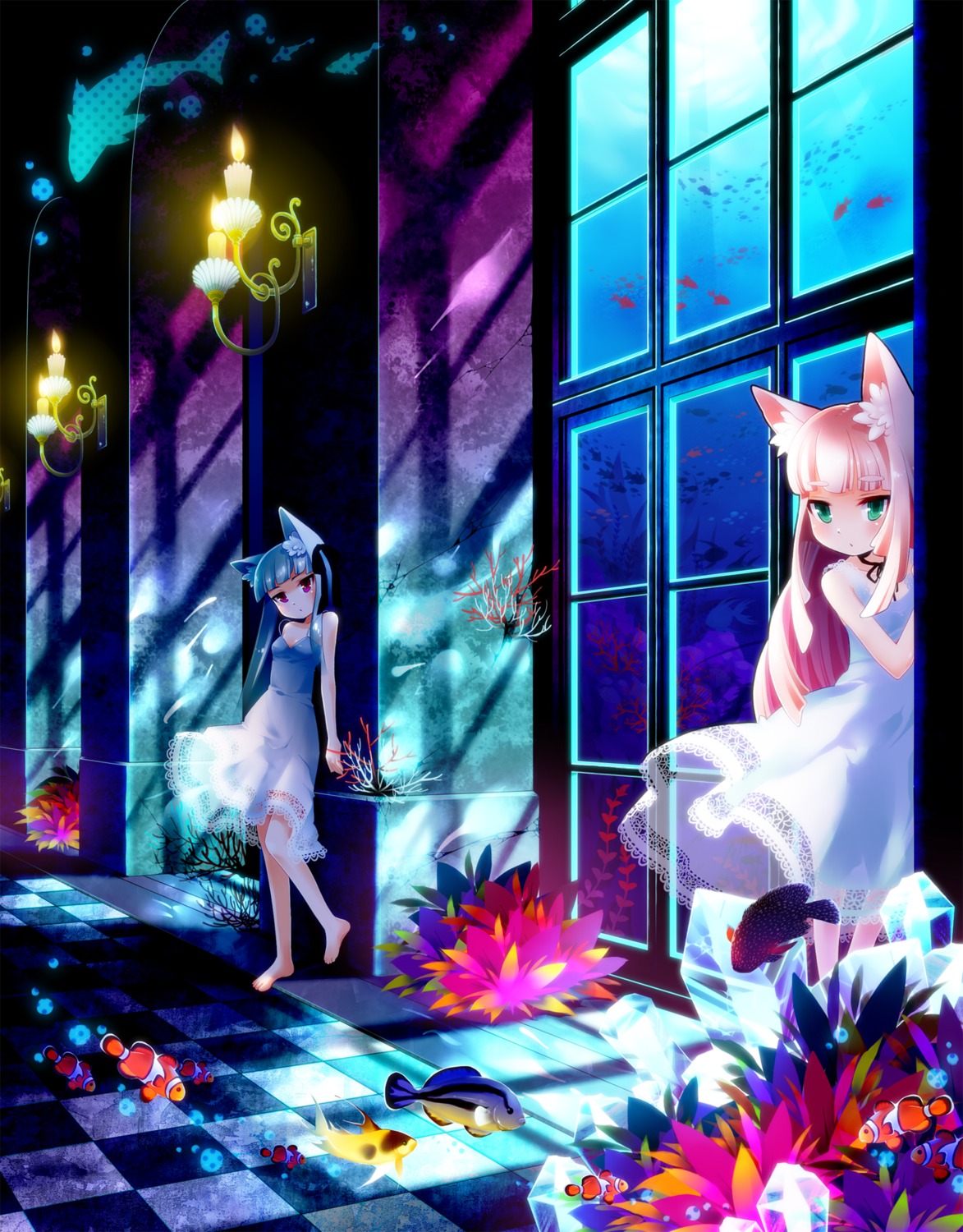 animal_ears, dress, nekomimi, summer_dress, tanaka_nyan