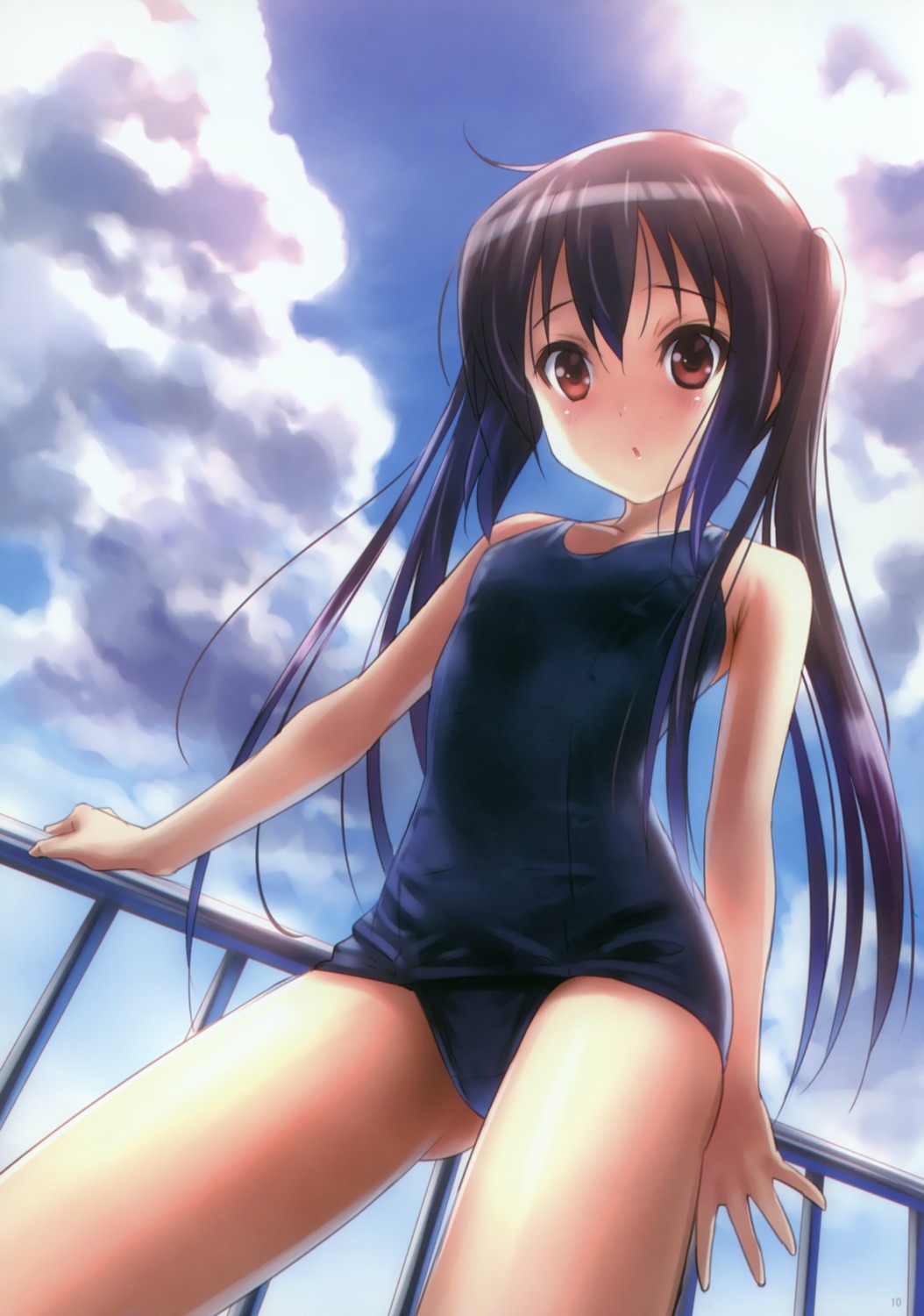goto-p, k-on!, mizuki-chan_club, nakano_azusa, school_swimsuit, swimsuits