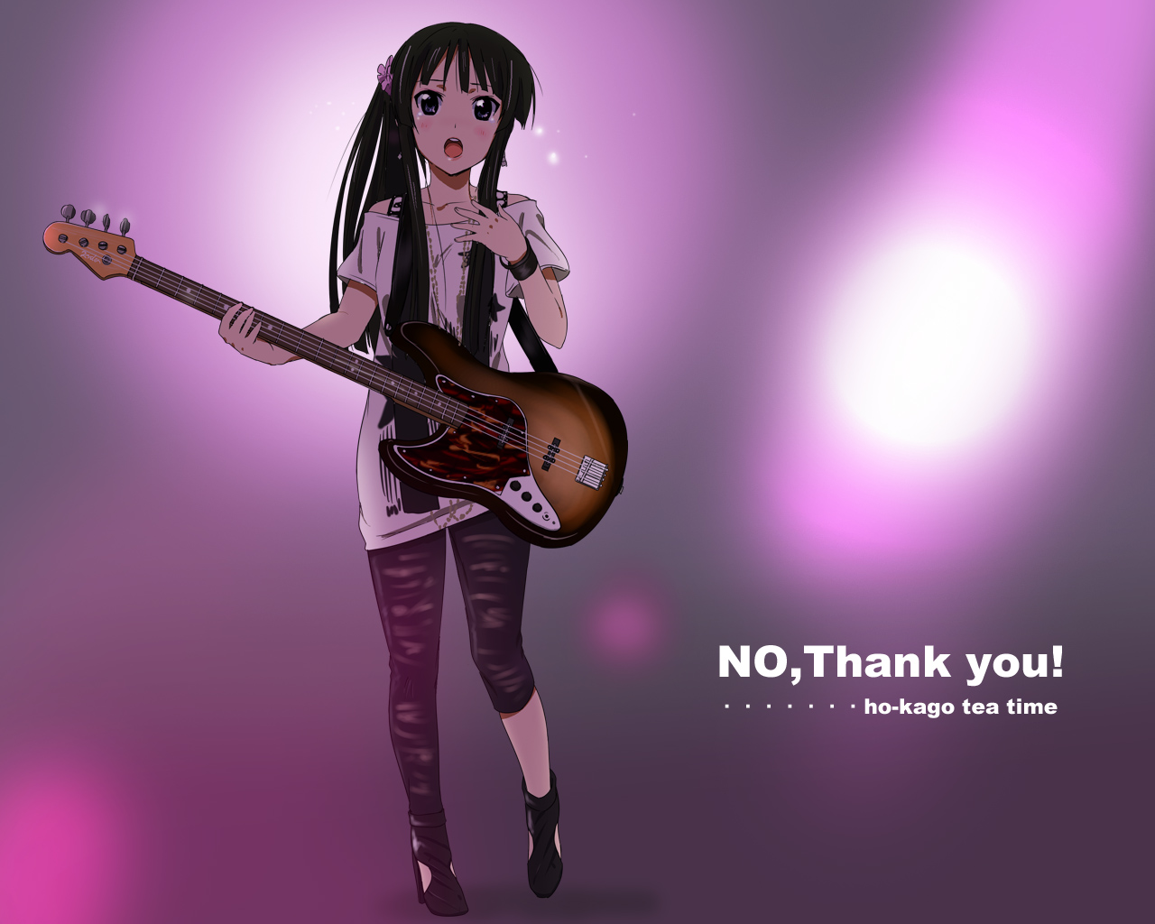 akiyama_mio, guitar, k-on!, saitoyu00, wallpaper
