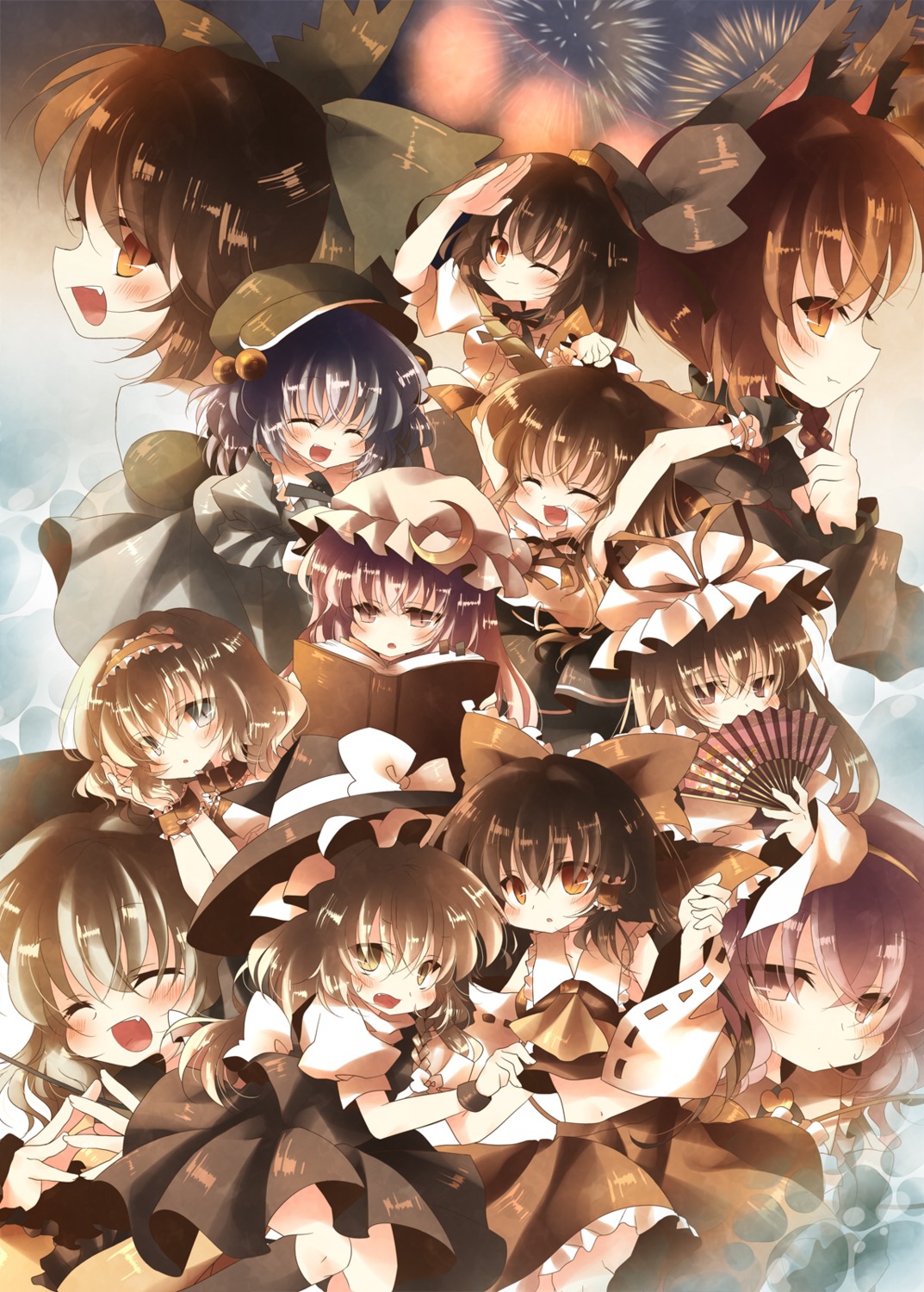 alice_margatroid, anju, hakurei_reimu, ibuki_suika, kaenbyou_rin, kawashiro_nitori, kirisame_marisa, komeiji_koishi
