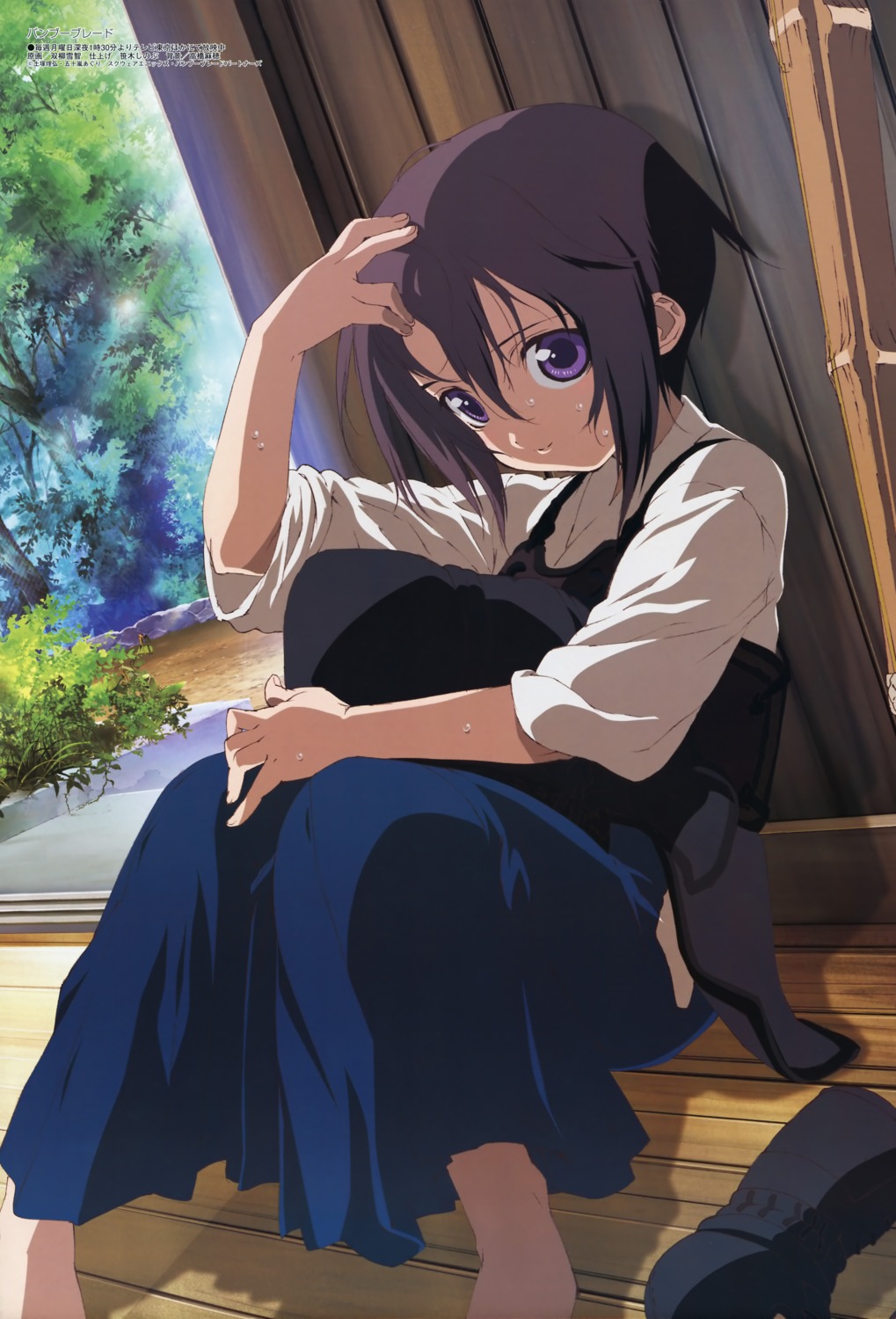 bamboo_blade, hosoda_naoto, japanese_clothes, kawazoe_tamaki, sword, wet