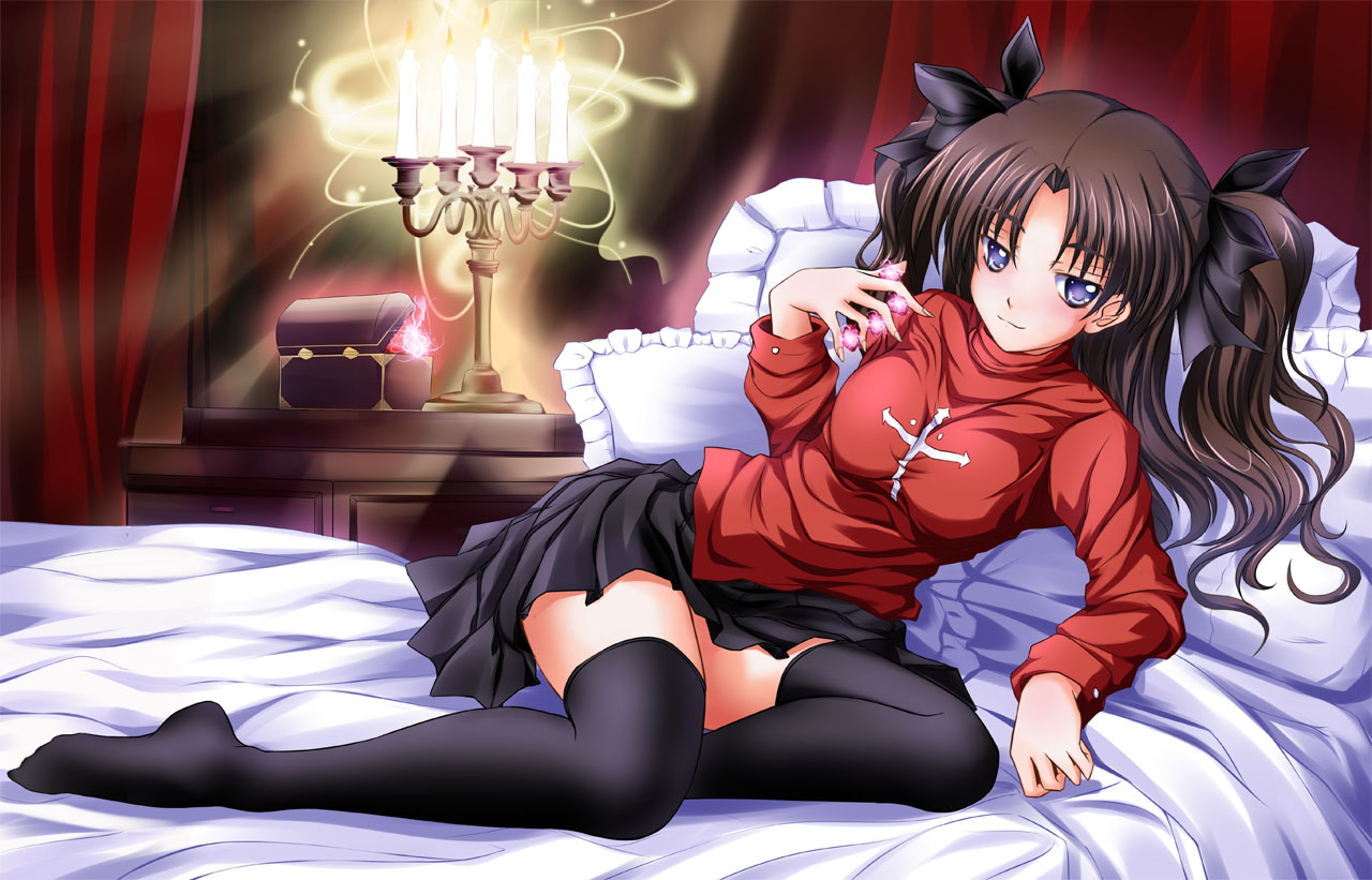 fate/stay_night, millelunar, thighhighs, toosaka_rin
