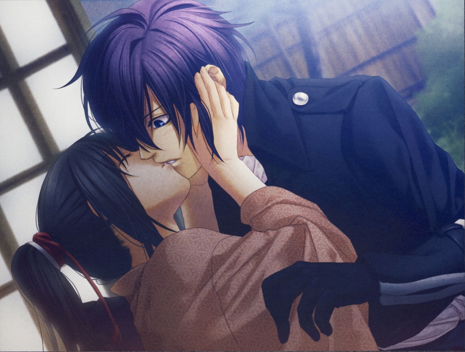hakuouki, japanese_clothes, kazuki_yone, saitou_hajime, saitou_hajime_(hakuouki), yukimura_chizuru