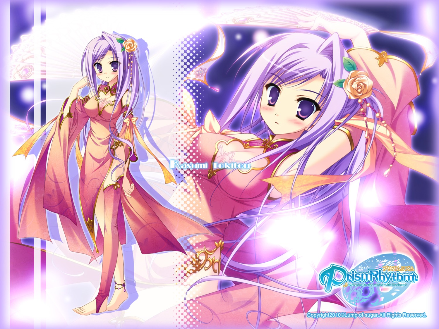 chinadress, dress, lump_of_sugar, prism_rhythm, sesena_yau, thighhighs, tokitou_kasumi, wallpaper