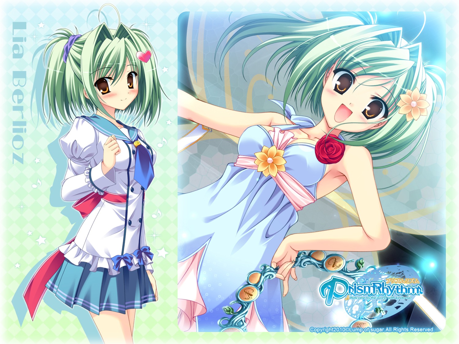 berlioz_ria, dress, lump_of_sugar, prism_rhythm, seifuku, tanihara_natsuki, wallpaper