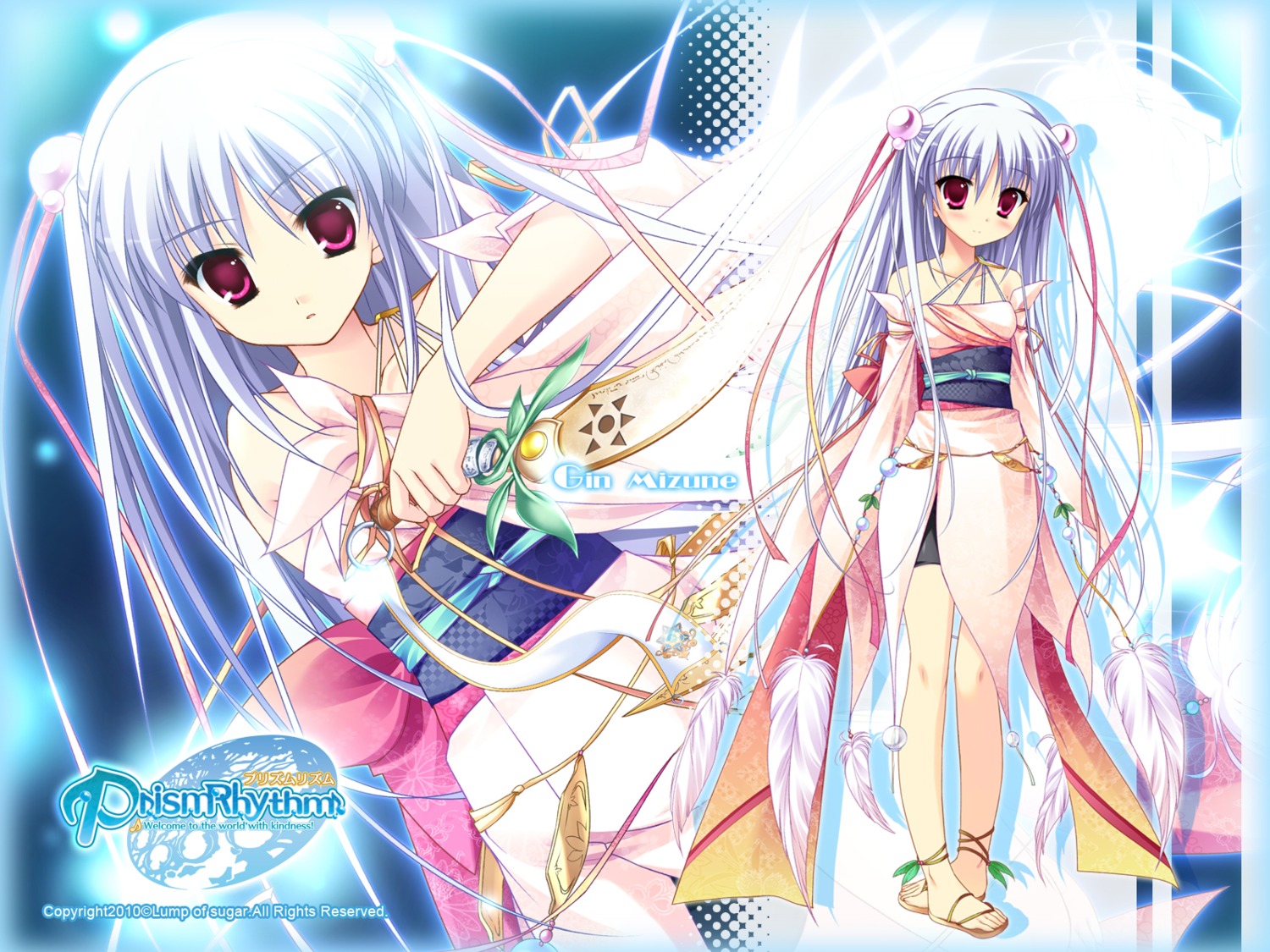 lump_of_sugar, mizune_gin, prism_rhythm, sesena_yau, wallpaper, yukata