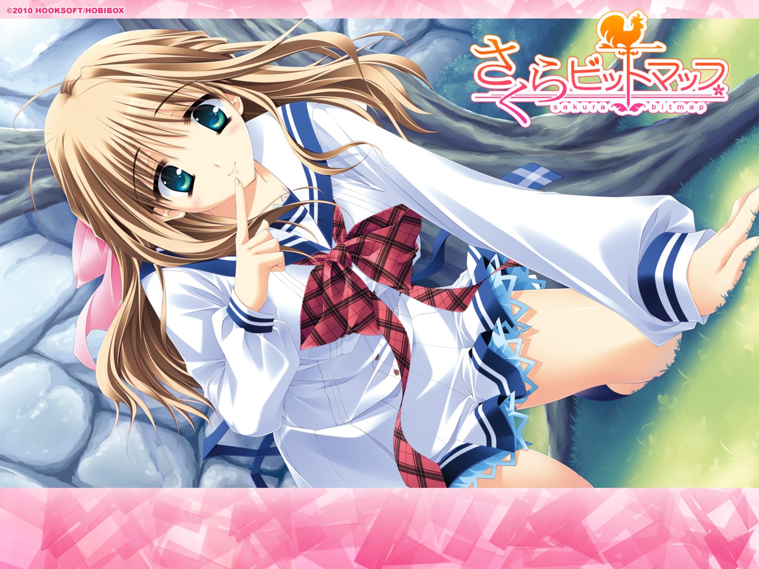 hook, matsushita_makako, mizuhara_koharu, sakura_bitmap, seifuku, wallpaper