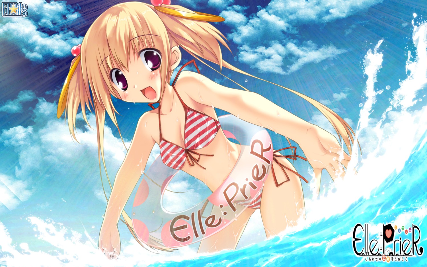 bikini, cleavage, elle_prier, etoiles, kadoma_konomi, moric, swimsuits, wallpaper