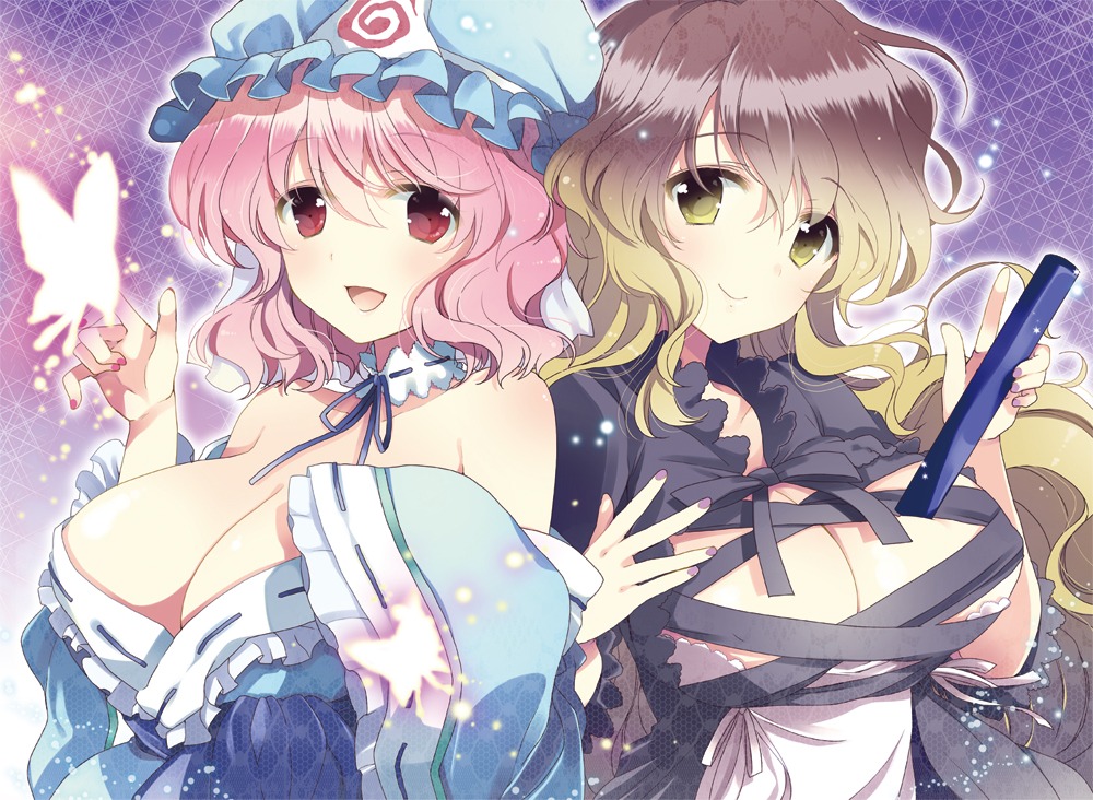 cleavage, hijiri_byakuren, nakayama_miyuki, saigyouji_yuyuko, touhou