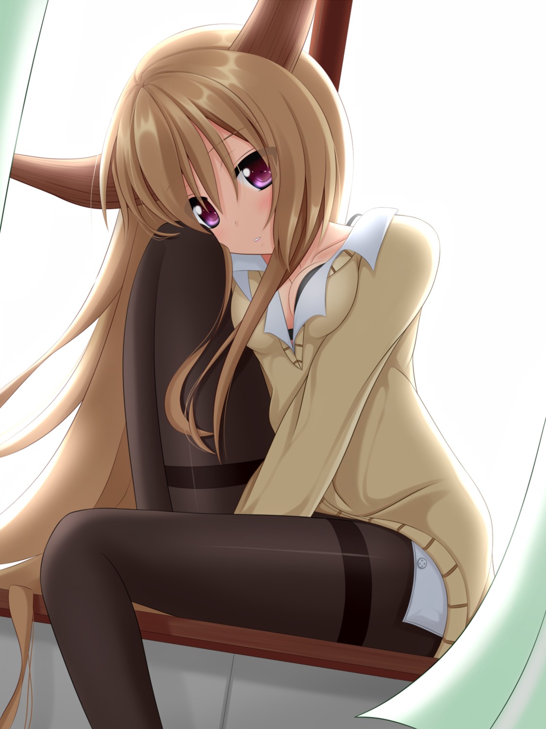 cleavage, horns, ibuki_suika, masiroke, pantyhose, touhou