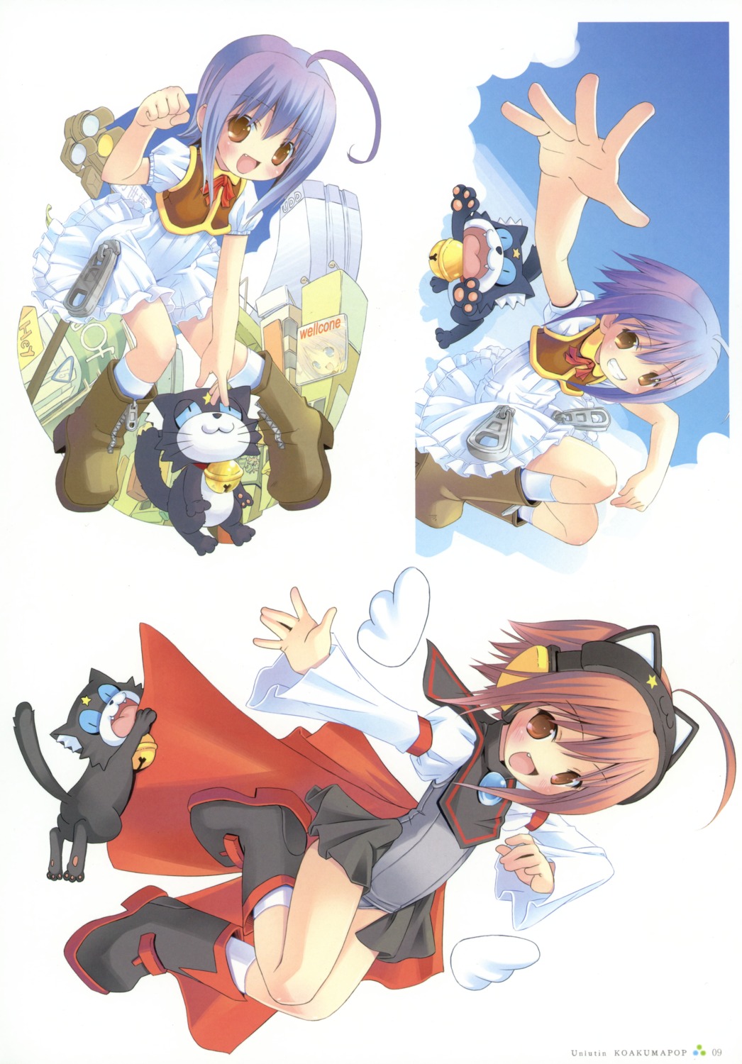 animal_ears, dress, headphones, ka-kun, kuroi_sumi, moetan, neko, nekomimi