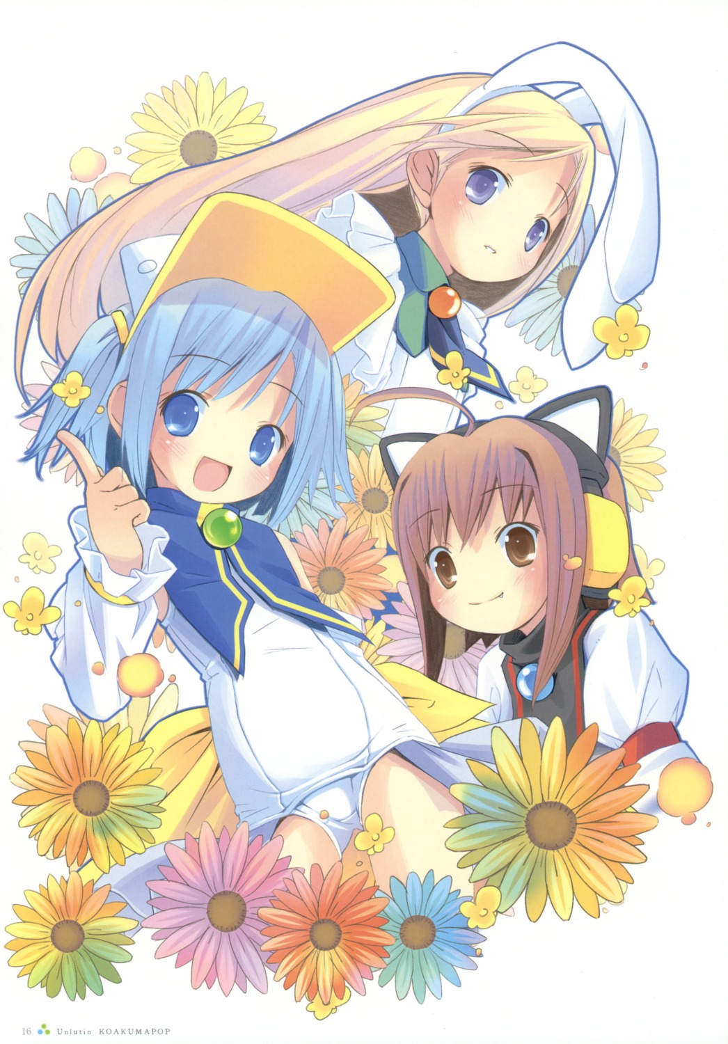 animal_ears, bunny_ears, headphones, moetan, nekomimi, pastel_ink, pop, school_swimsuit, shiratori_alice, swimsuits, tempura_sumi