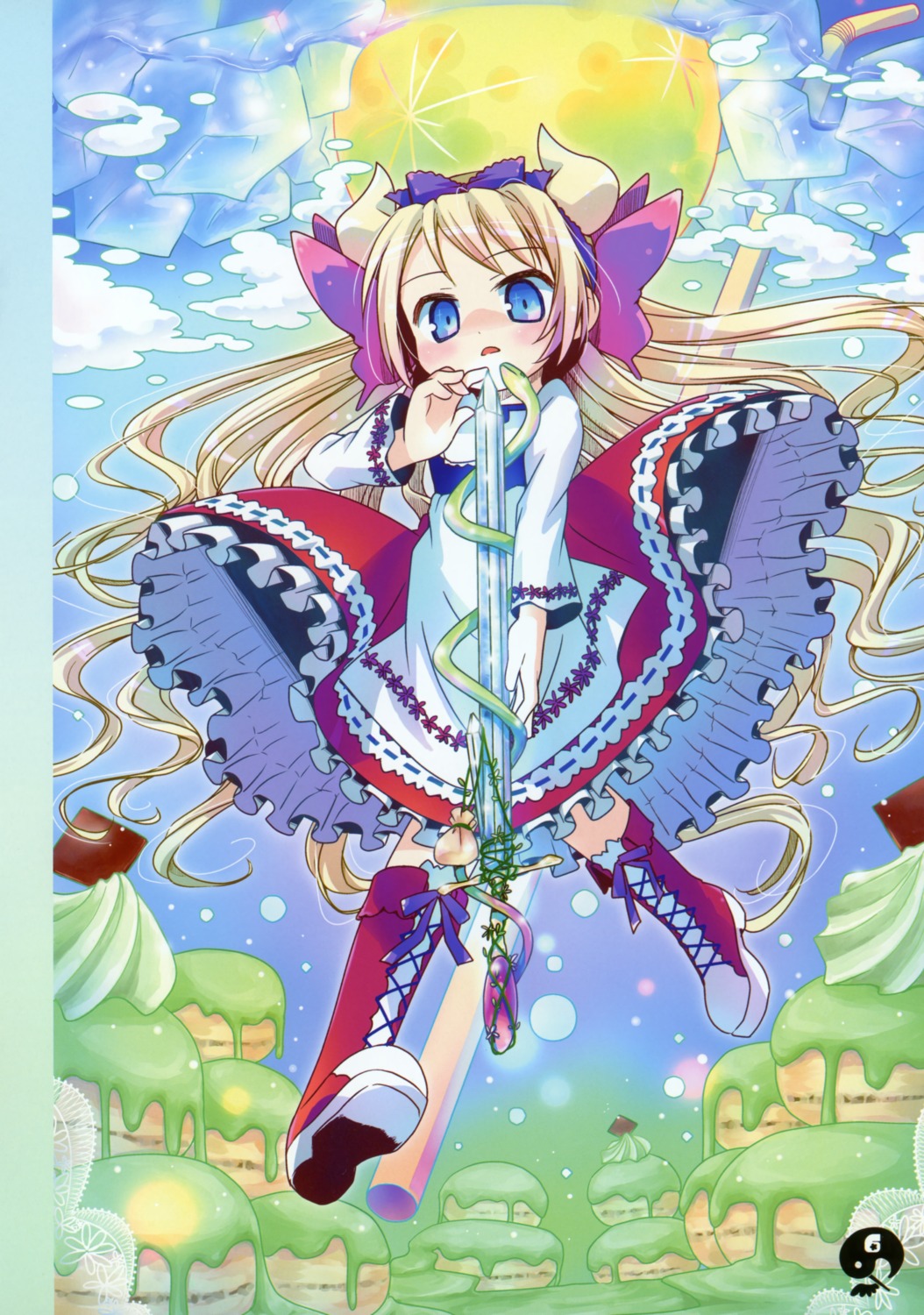 amimi, dress, horns, m_hatsudensho, sword