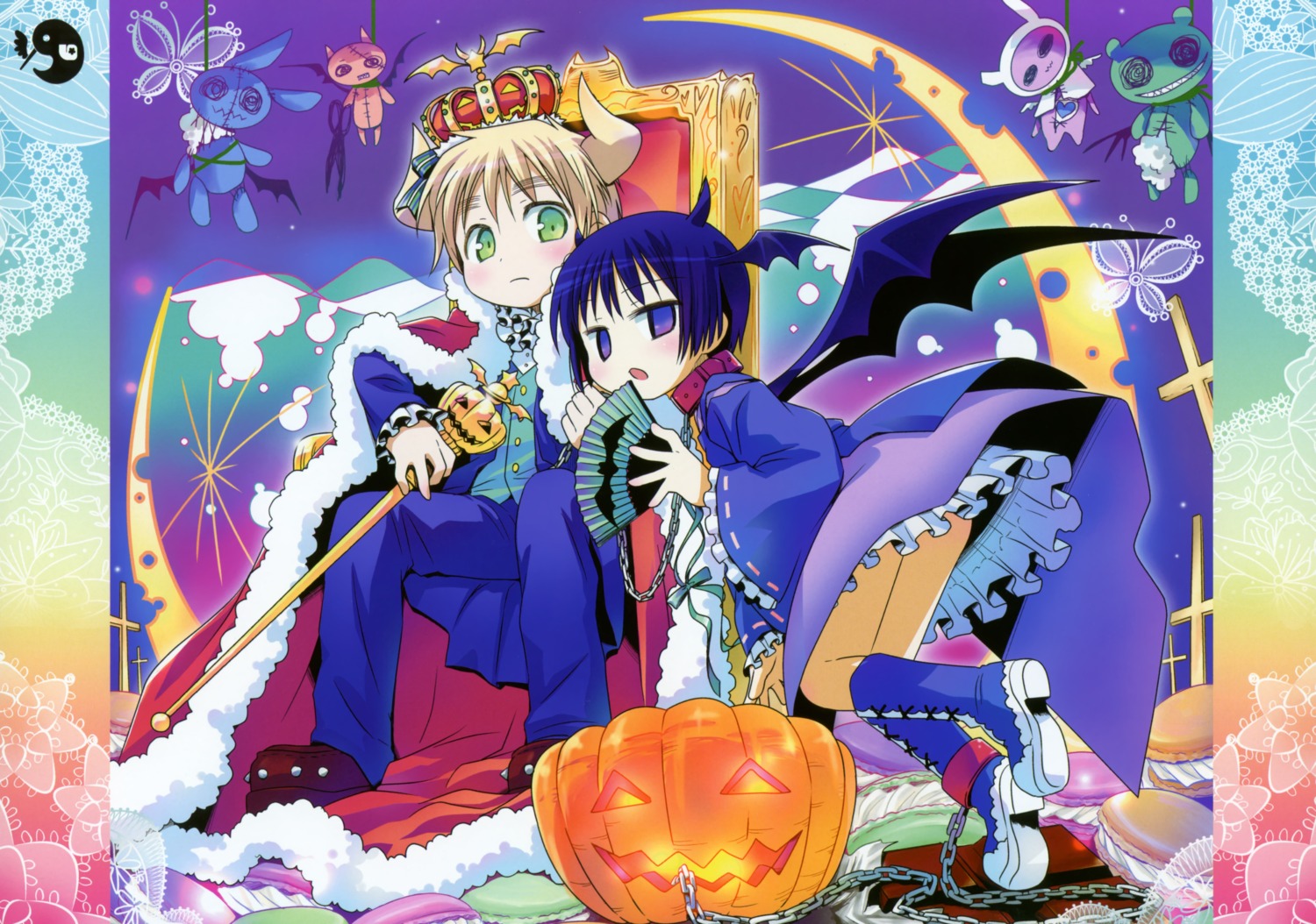 amimi, halloween, hetalia_axis_powers, horns, lolita_fashion, m_hatsudensho, trap, wa_lolita