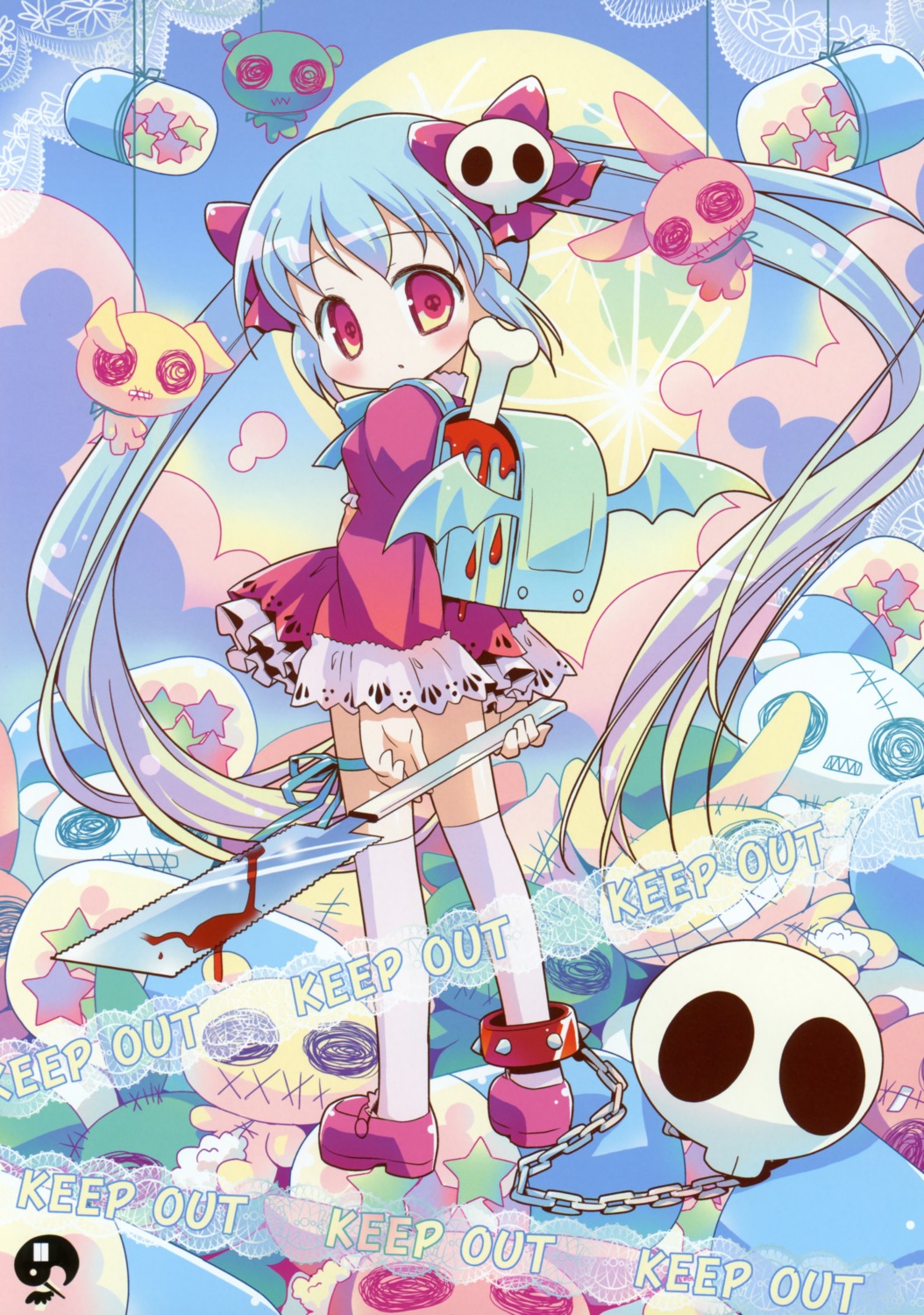 amimi, blood, dress, m_hatsudensho, yandere