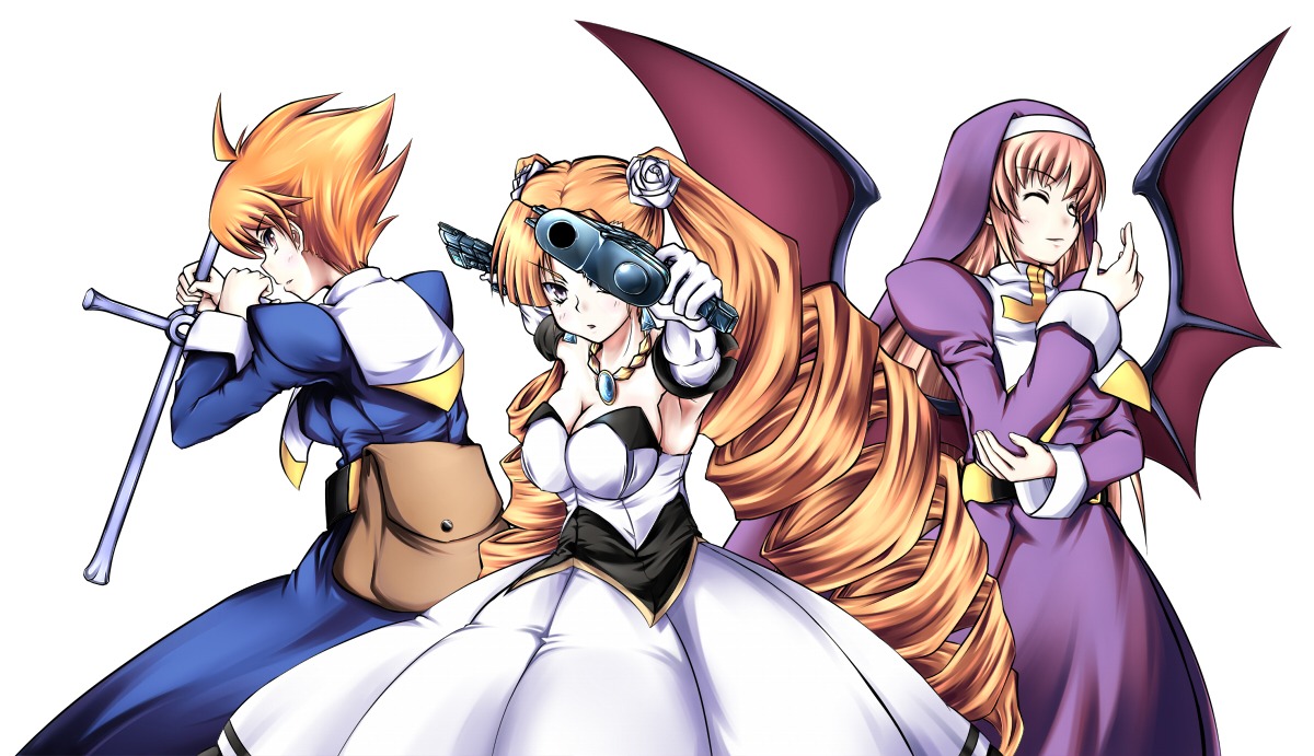 arcana_heart, clarice_di_lanza, cleavage, elsa_la_conti, gun, nun, petra_johanna_lagerkvist, truth_and_fate, wings