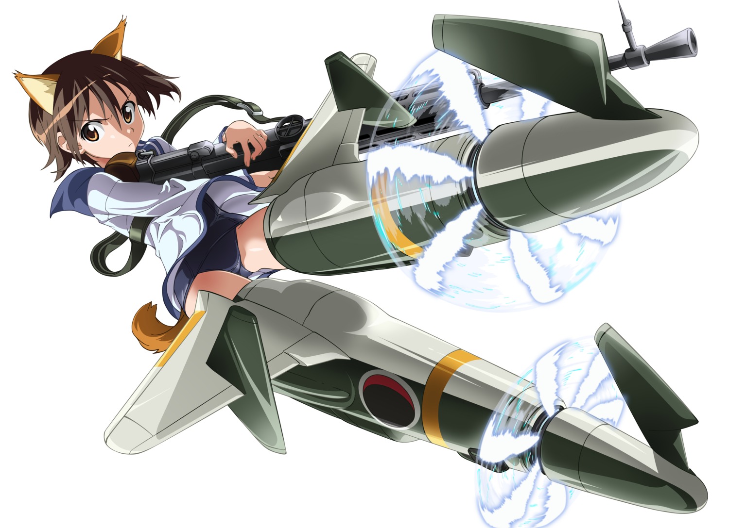 animal_ears, miyafuji_yoshika, seifuku, strike_witches, terao_hiroyuki, vector_trace
