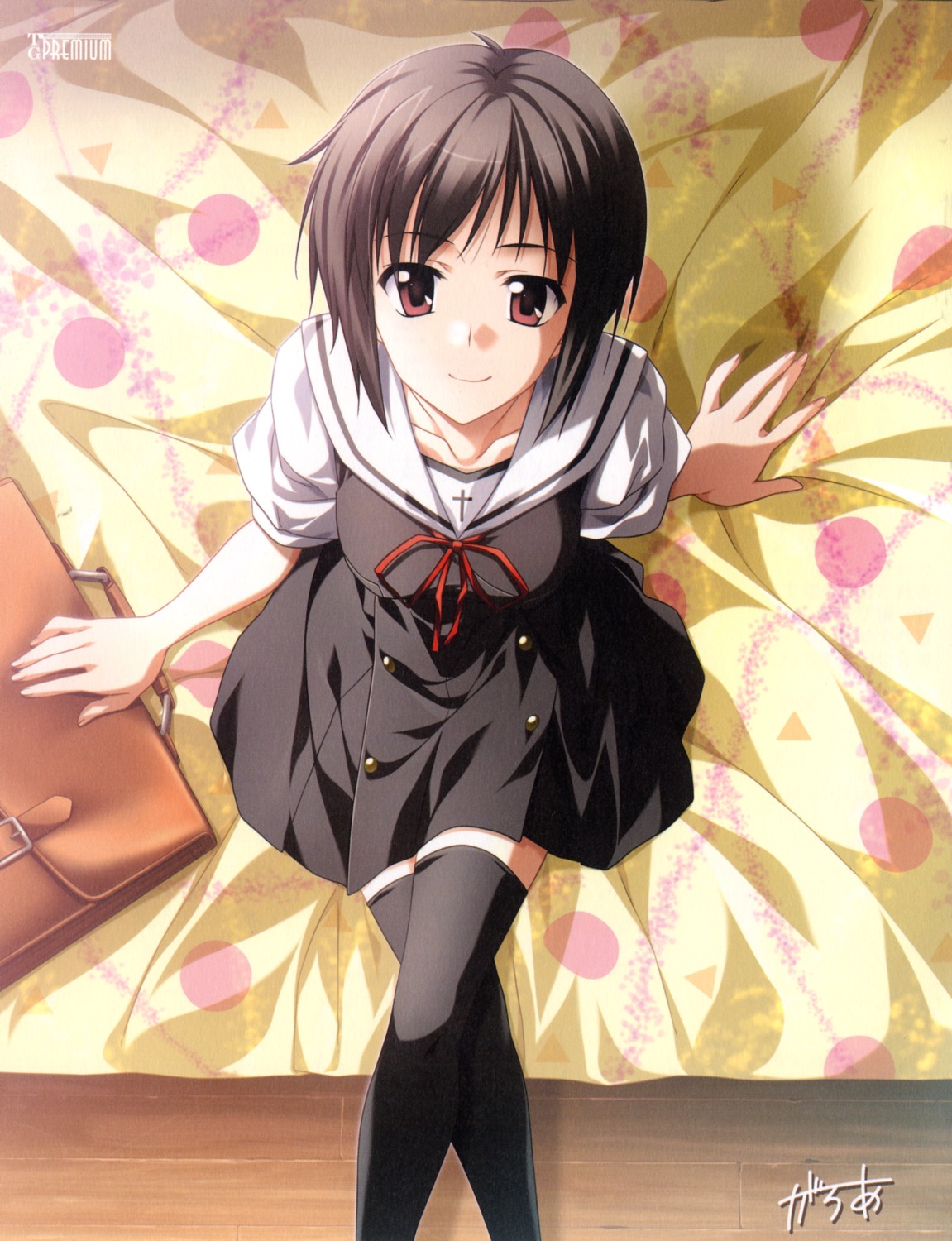 2c=galore, autographed, ef_~a_fairytale_of_the_two~, hirono_nagi, screening, seifuku, thighhighs
