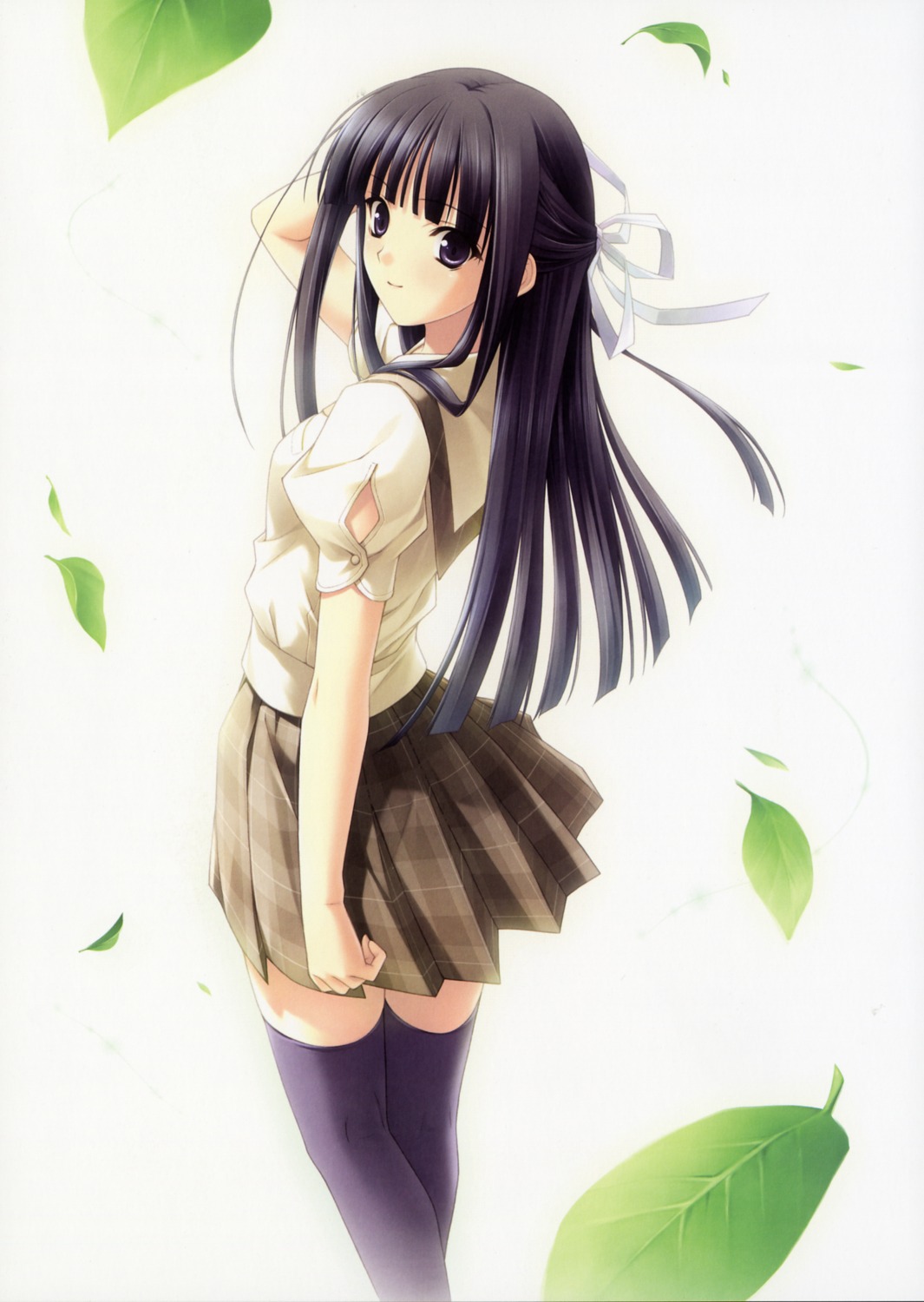 migiwa_kazuha, seifuku, sphere, suzuhira_hiro, thighhighs, yosuga_no_sora