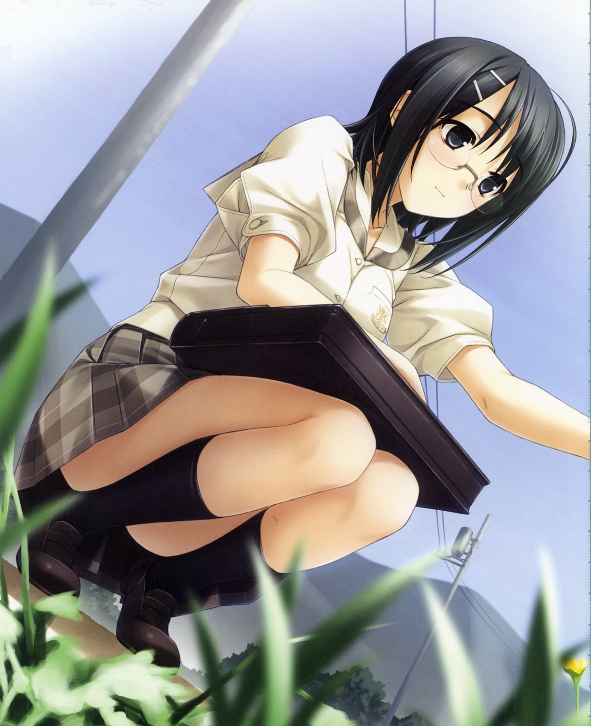 hashimoto_takashi, megane, seifuku, sphere, yorihime_nao, yosuga_no_sora