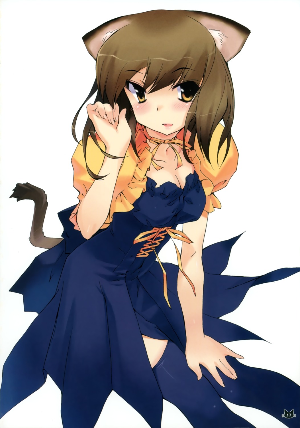 animal_ears, inu, nekomimi, tail, thighhighs, waitress
