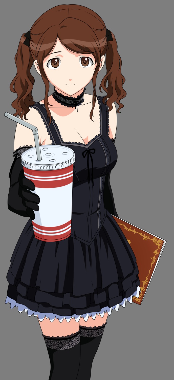amagami, dress, lolita_fashion, nakata_sae, thighhighs, transparent_png, vector_trace
