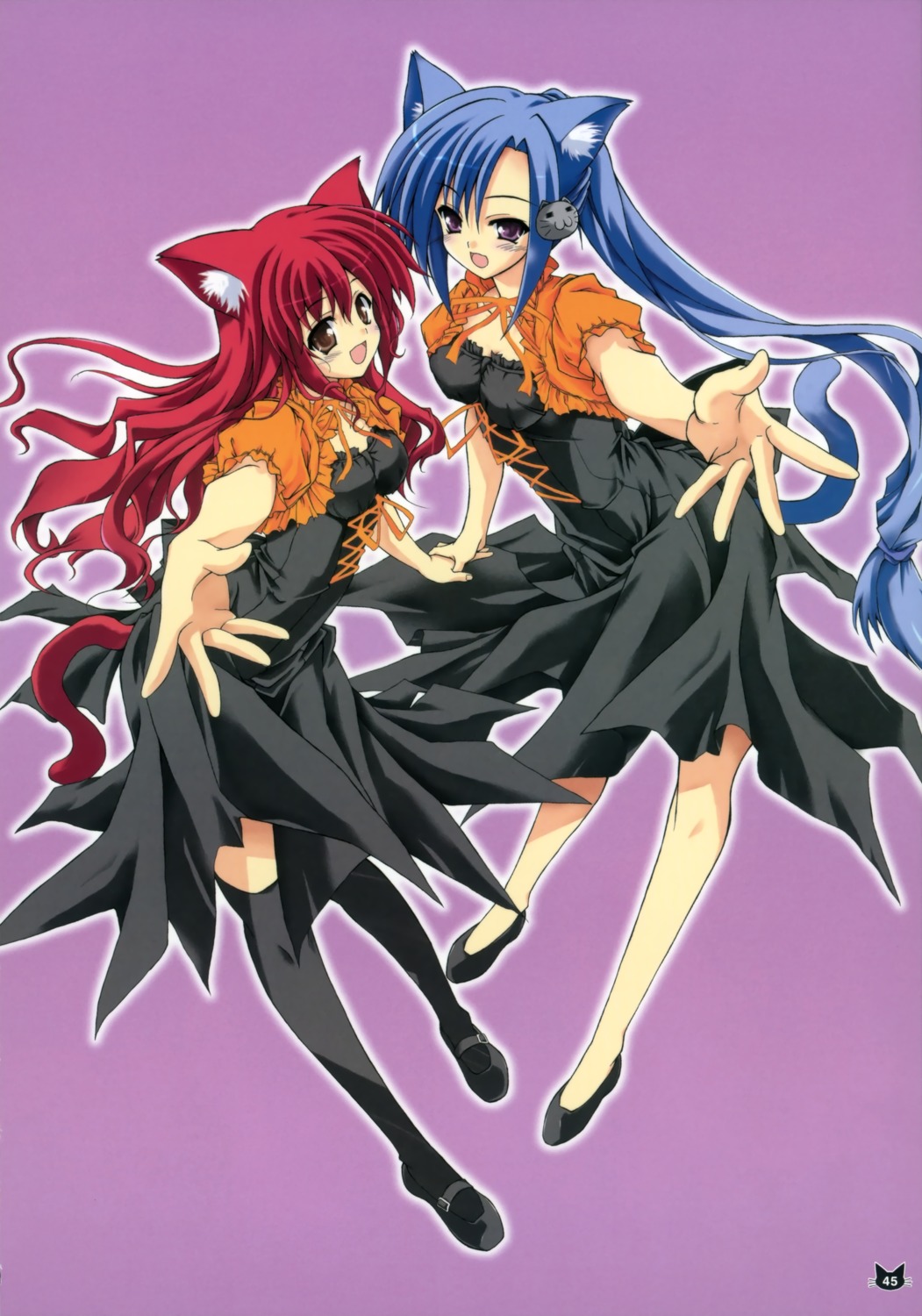 animal_ears, nekomimi, shibamine_takashi, tail, thighhighs, waitress