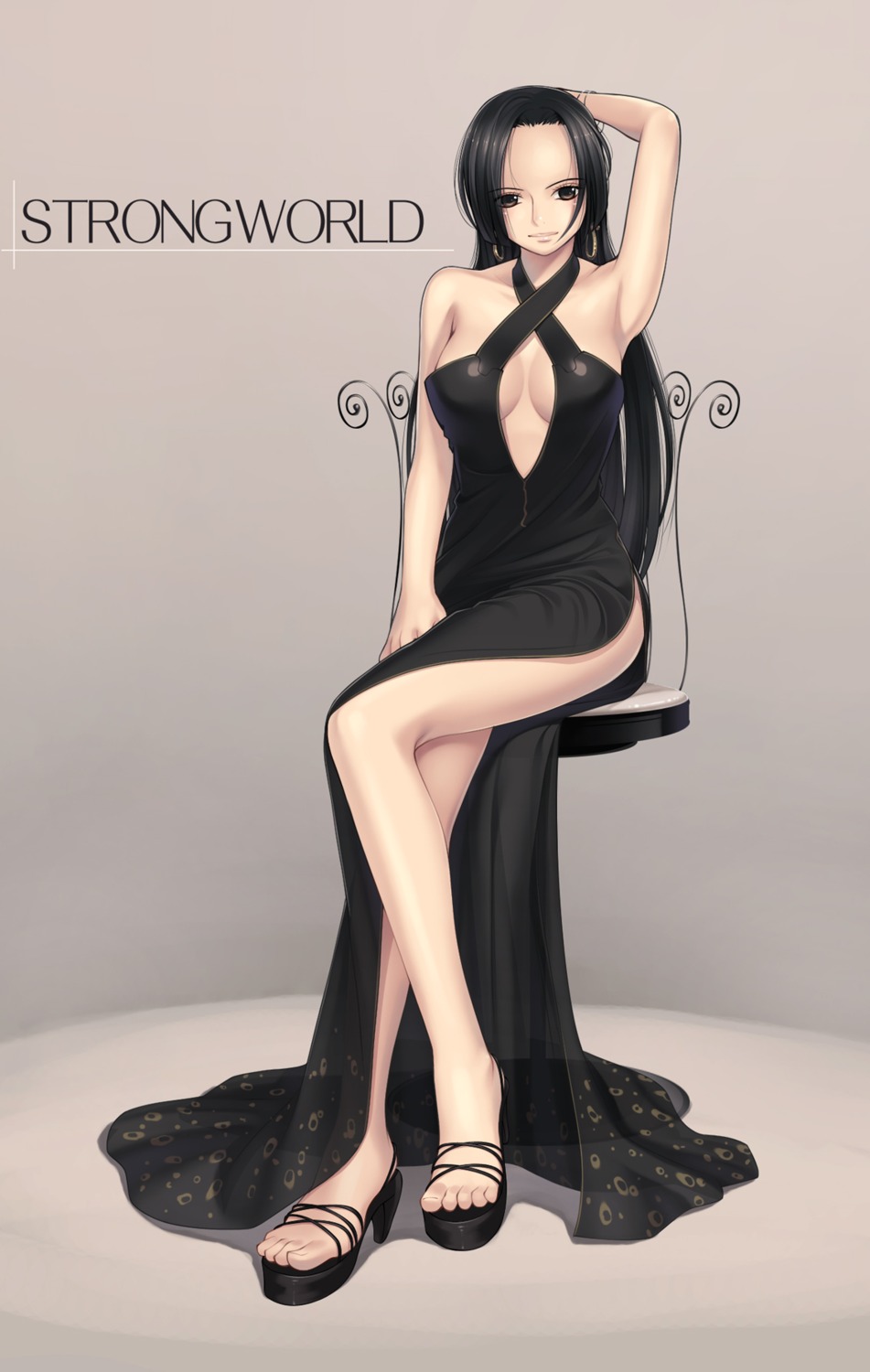 boa_hancock, cleavage, dress, niku, one_piece