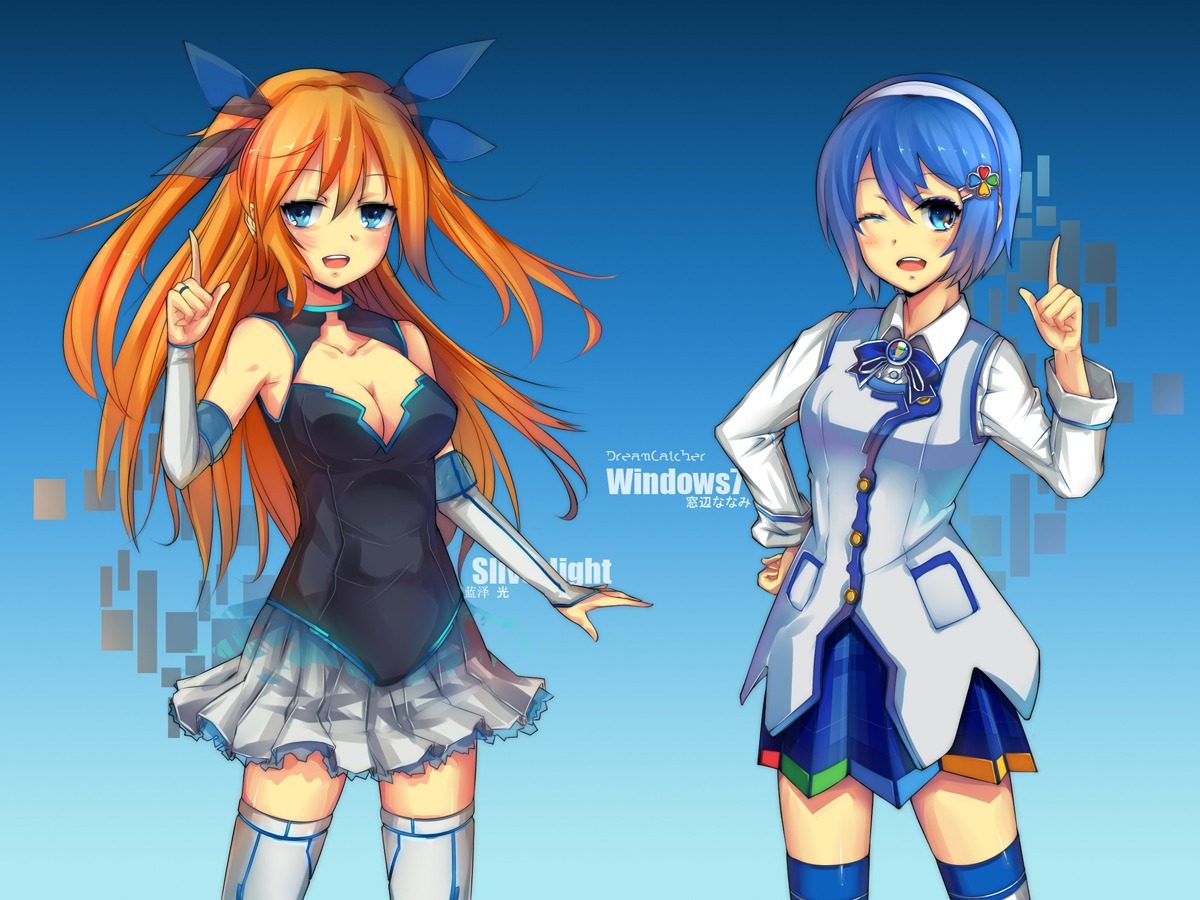 aizawa_hikaru, anthropomorphization, cleavage, dreamcatcher, madobe_nanami, microsoft, os-tan, thighhighs