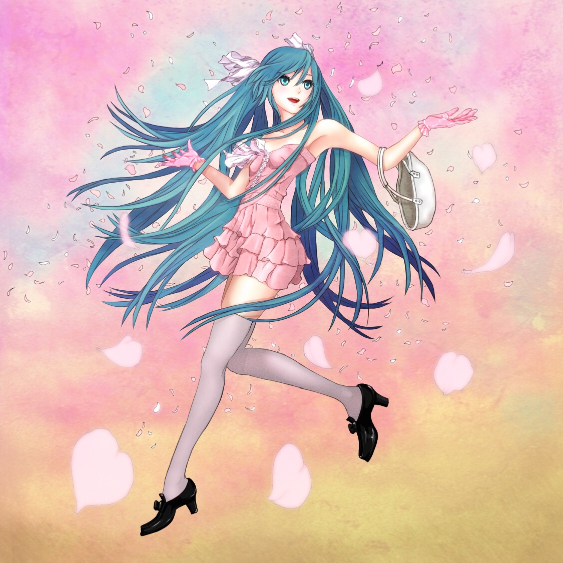 aruk, dress, hatsune_miku, thighhighs, vocaloid