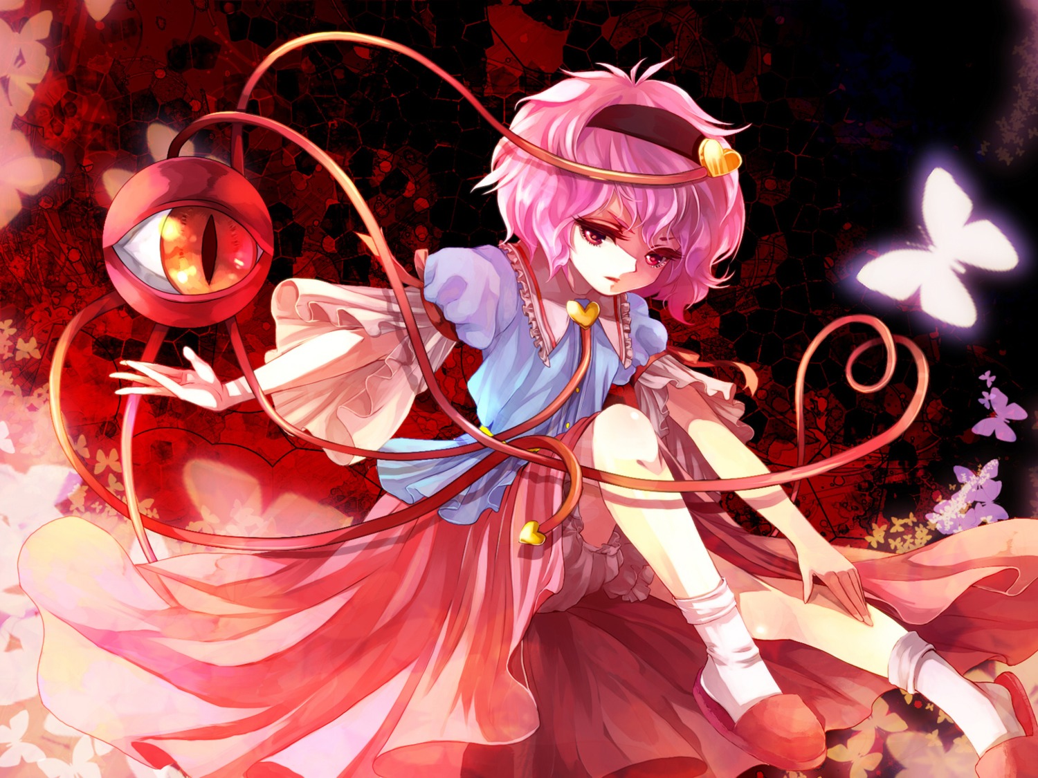 awa_toka, bloomers, komeiji_satori, touhou, wallpaper