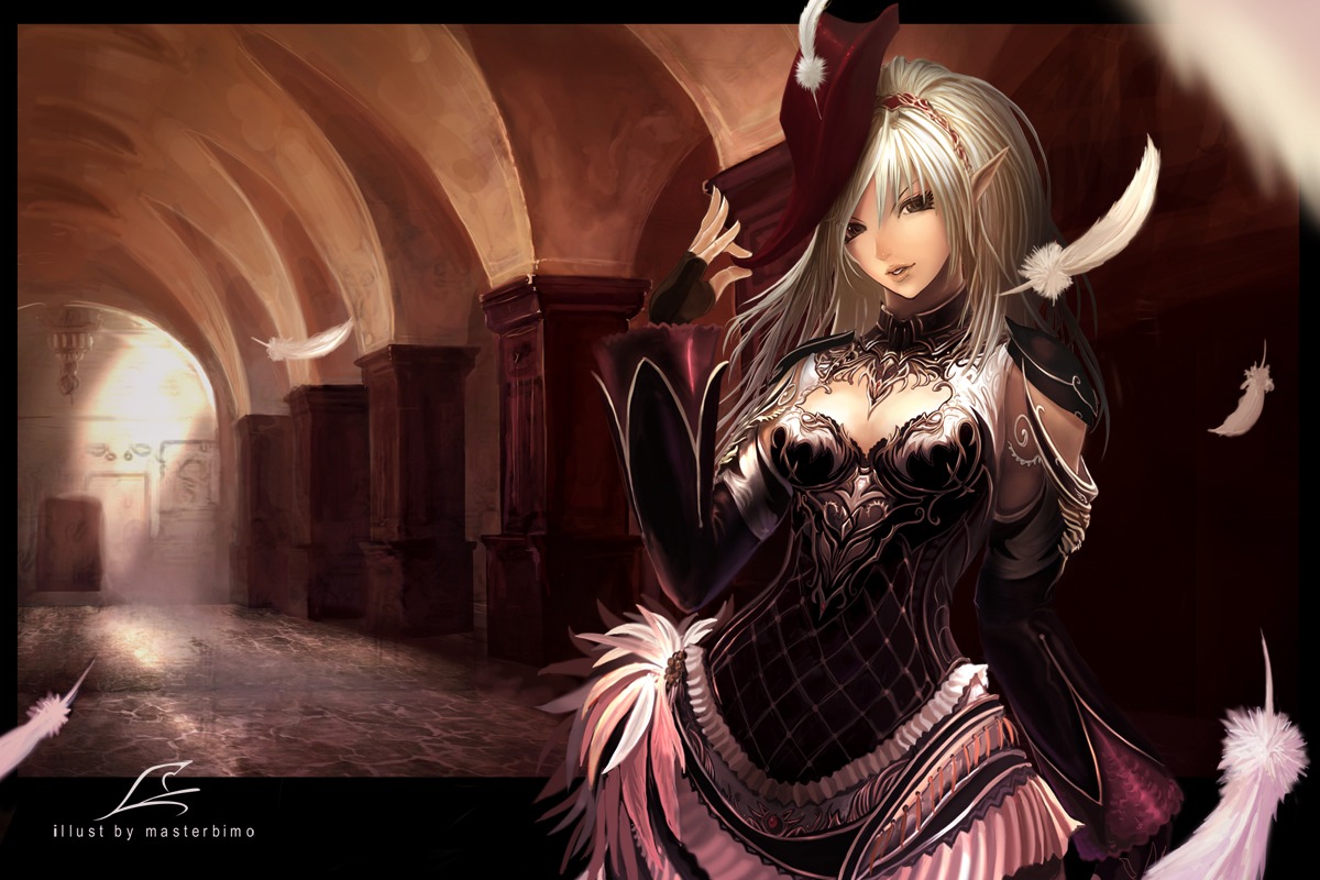 dress, elf, lineage, pointy_ears, tachikawa_mushimaro, wallpaper