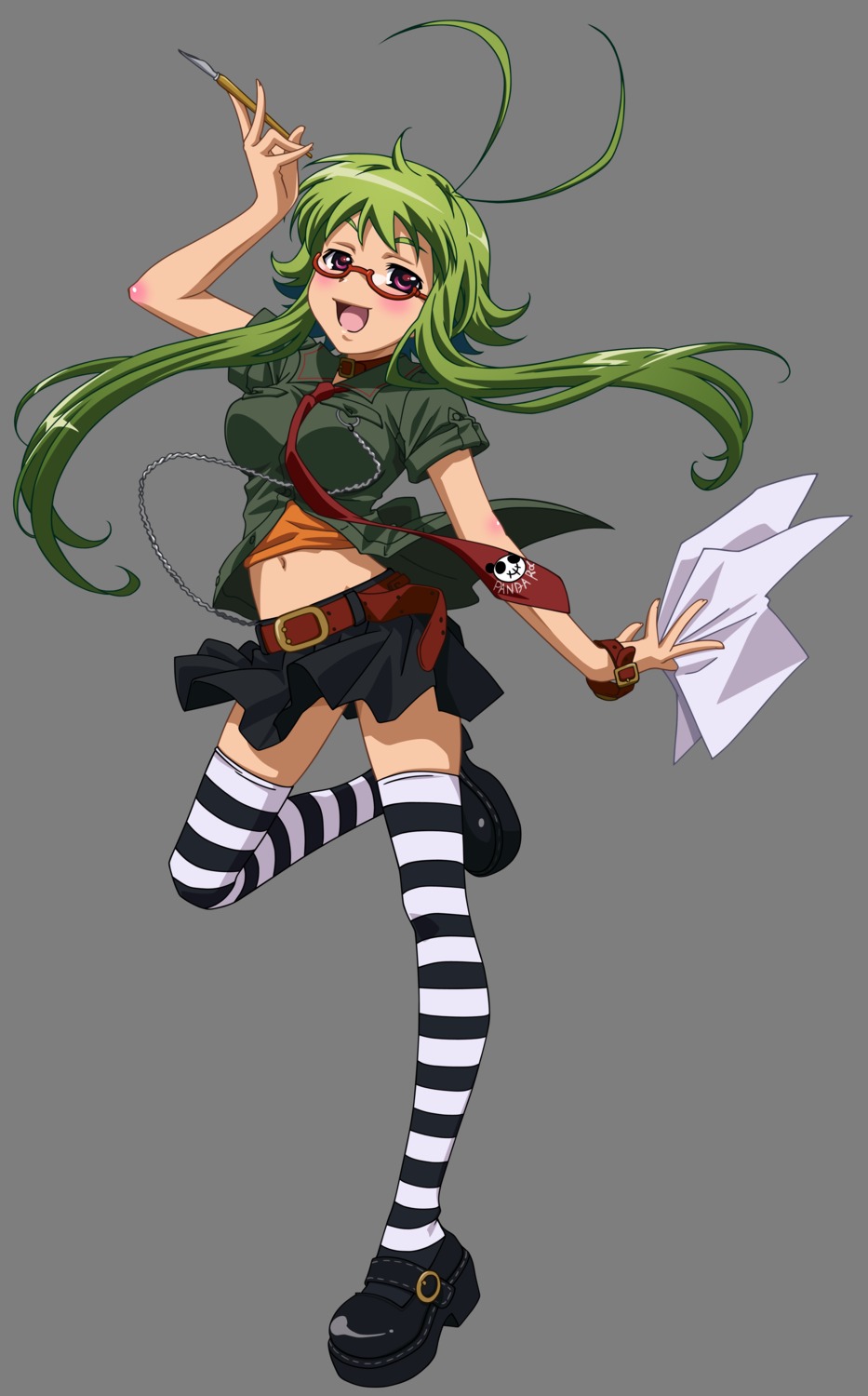 asu_no_yoichi, ikaruga_chihaya, megane, morishima_noriko, thighhighs, transparent_png, vector_trace