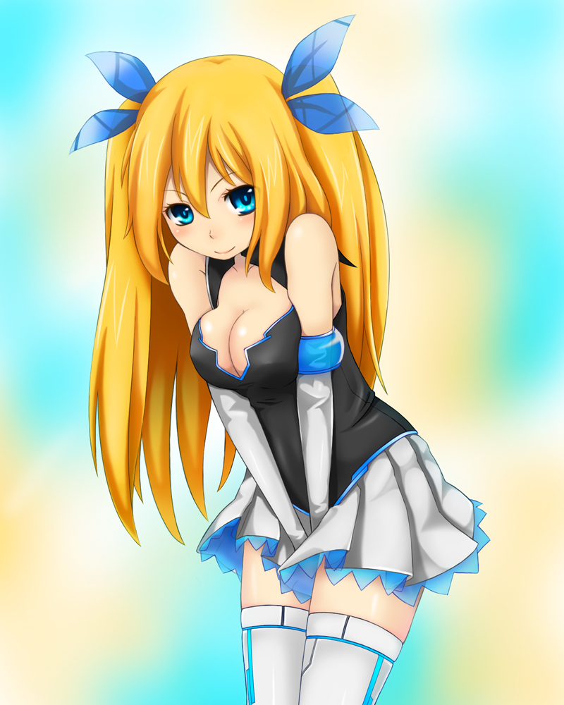 aizawa_hikaru, cleavage, michioplas, microsoft, thighhighs