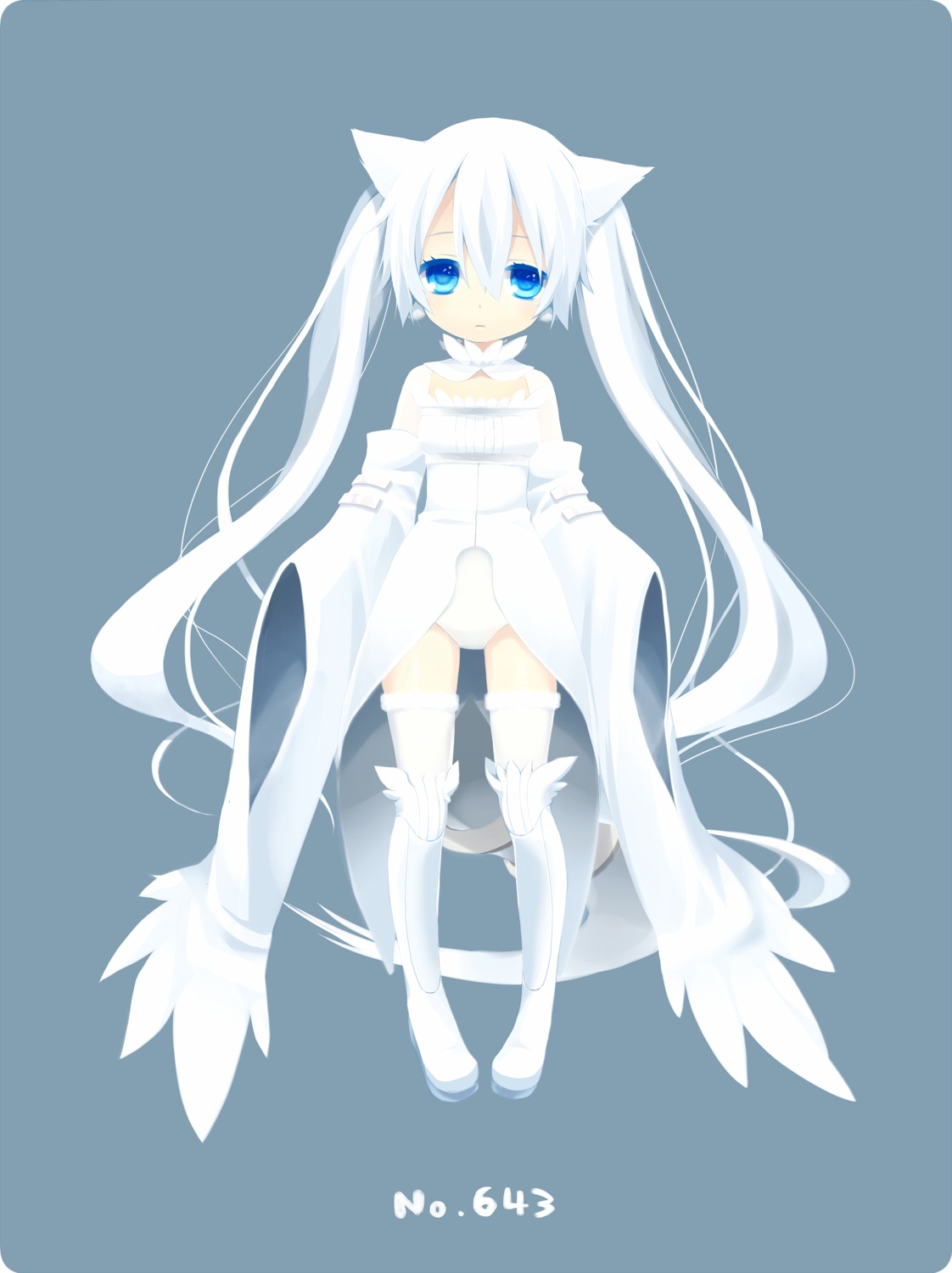 animal_ears, anthropomorphization, dress, ku, nekomimi, pokemon, pokemon_b2w2, pokemon_bw, reshiram, thighhighs